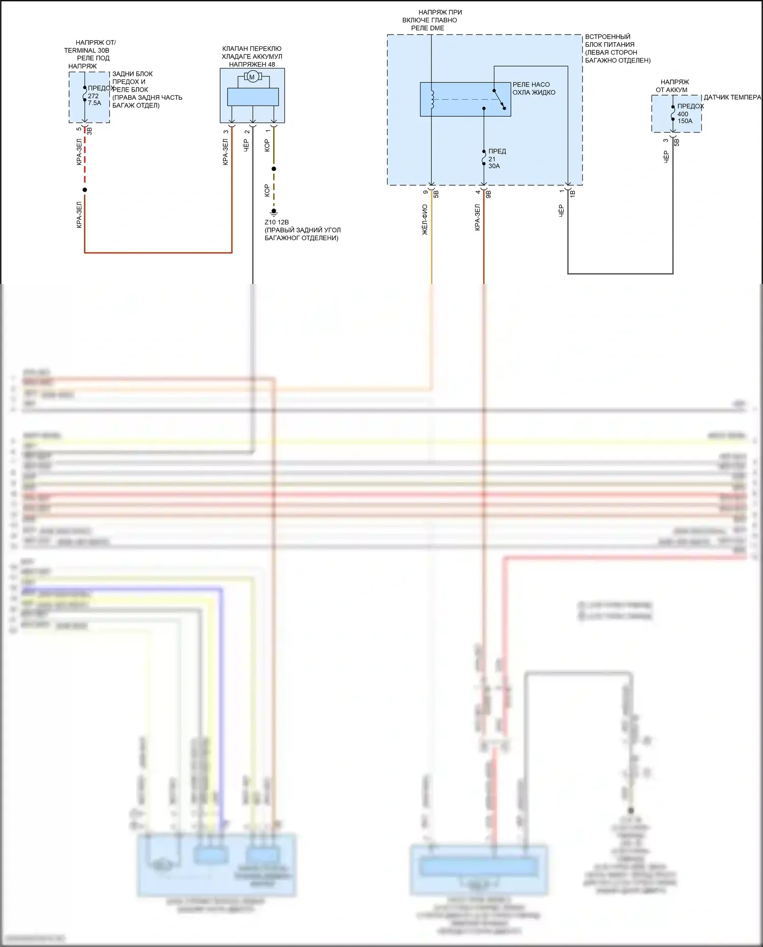 5 серия BMW G60 (2023-2024): Электросхема вентилятора охлаждения (2 из 3) 