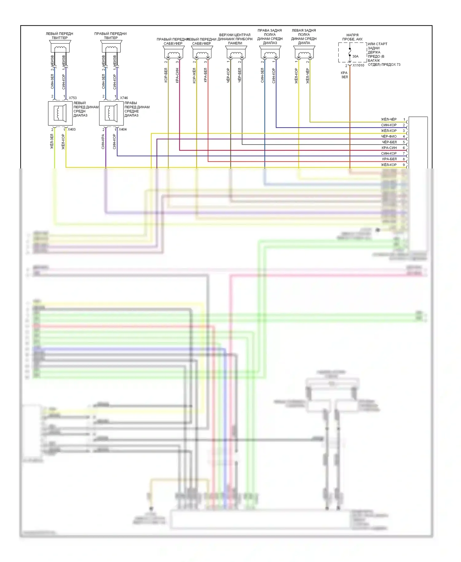 6 серия BMW E63/E64 рестайлинг (2007-2010): Электросхема магнитолы (2 из 3) 