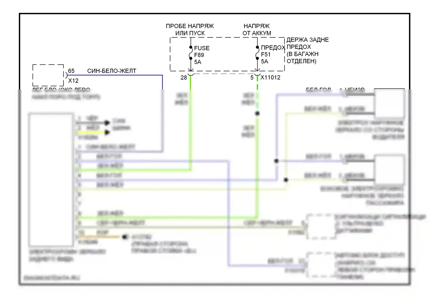 6 серия BMW E63/E64 рестайлинг (2007-2010): Электросхема электрохромного зеркала 