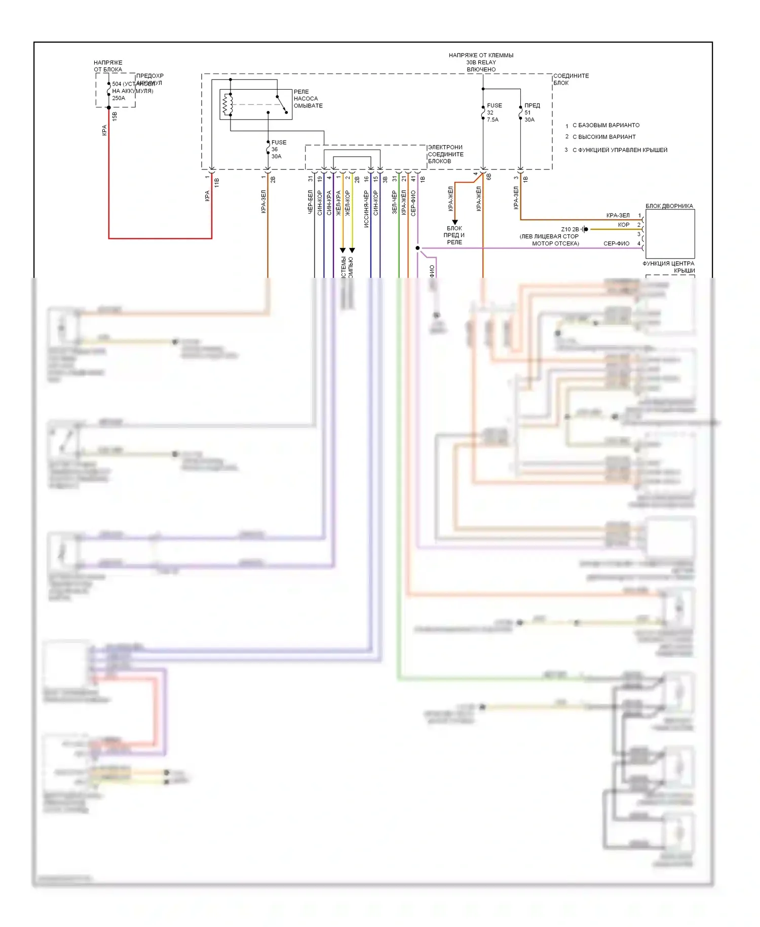 6 серия Gran Coupe BMW F06 (2011-2015): Дворники и омыватели электросхема 