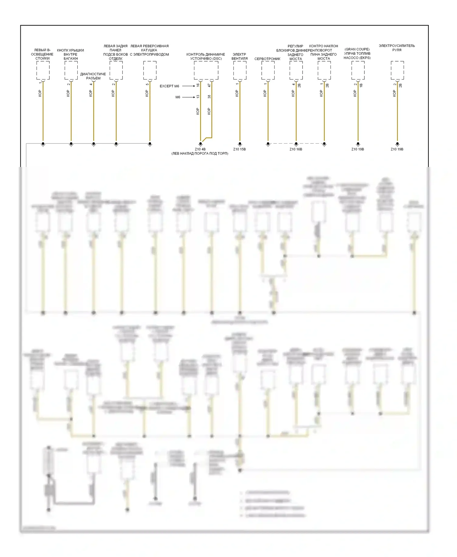 6 серия Gran Coupe BMW F06 (2011-2015): Электросхема разводки массы (1 из 6) 