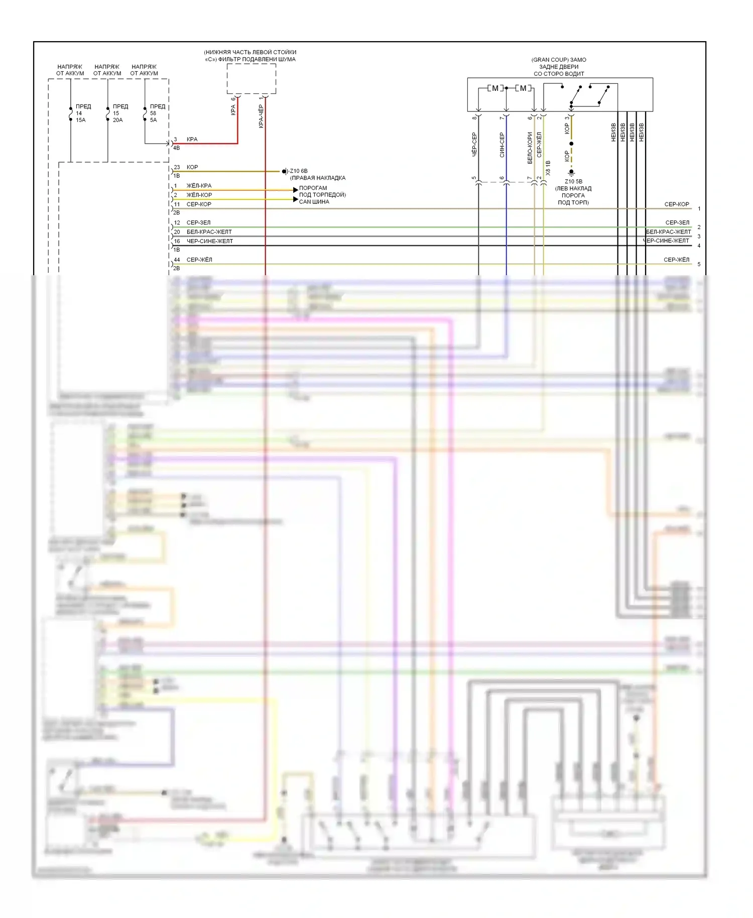 6 серия Gran Coupe BMW F06 (2011-2015): Электросхема центрального замка, купе (1 из 3) 