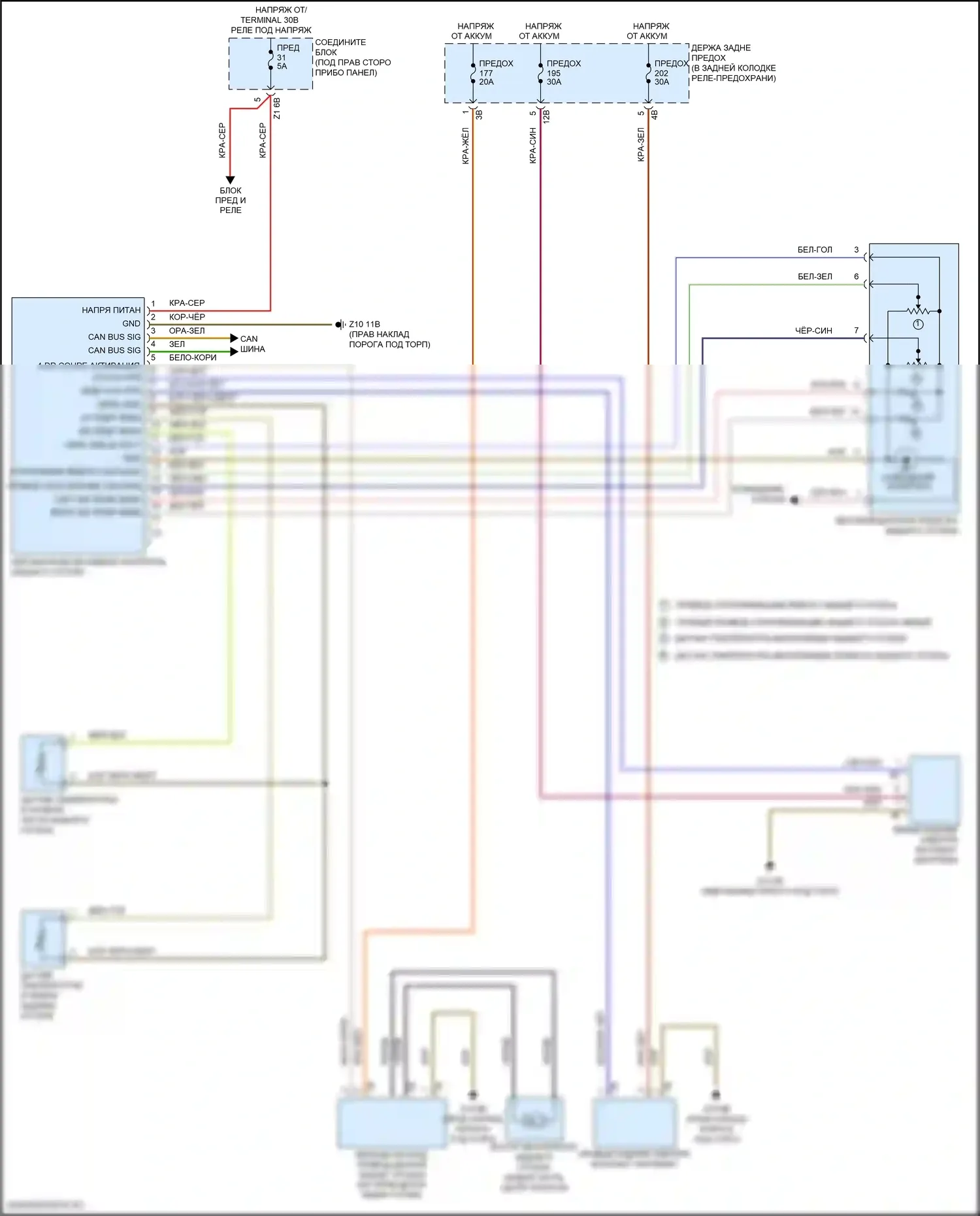 6 серия Gran Coupe BMW F06 рестайлинг (2015-2017): Электросхема заднего отопителя и кондиционера 