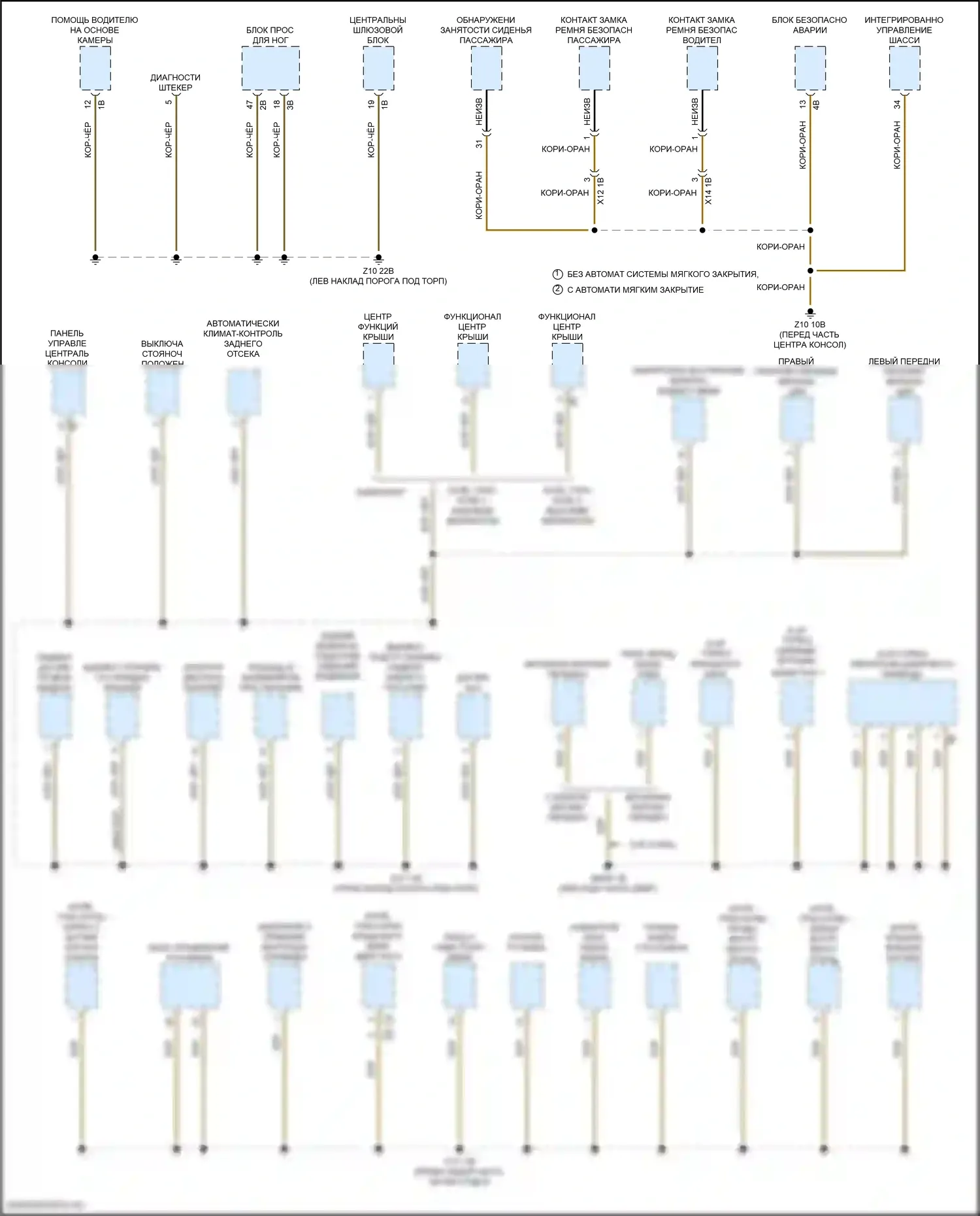 6 серия Gran Coupe BMW F06 рестайлинг (2015-2017): Электросхема разводки массы (4 из 6) 