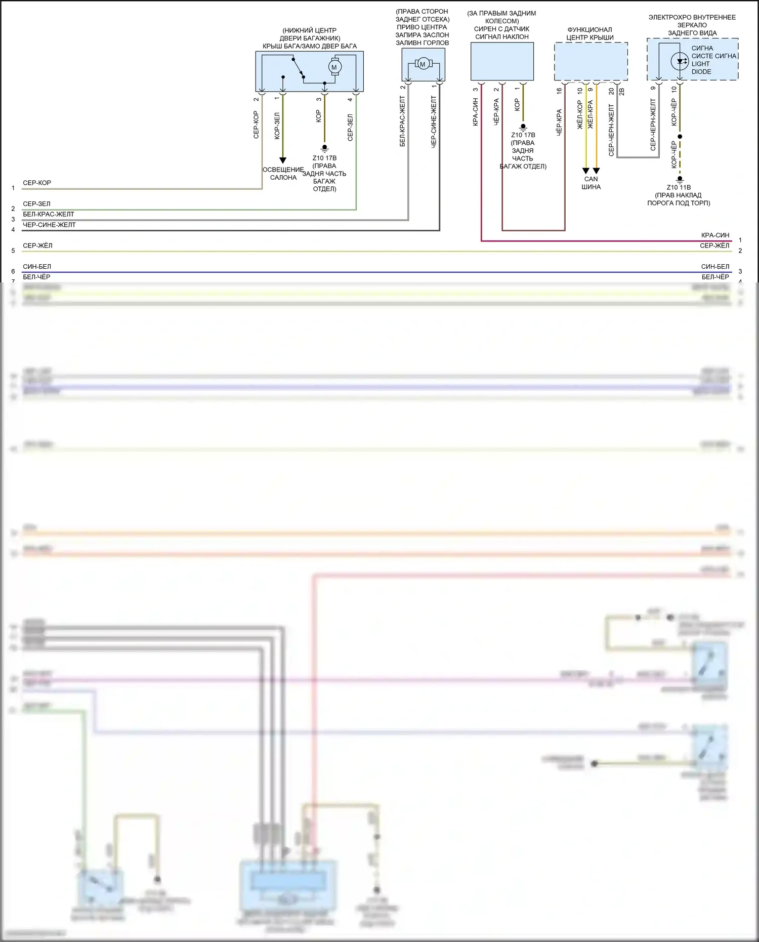 6 серия Gran Coupe BMW F06 рестайлинг (2015-2017): Электросхема центрального замка (2 из 3) 