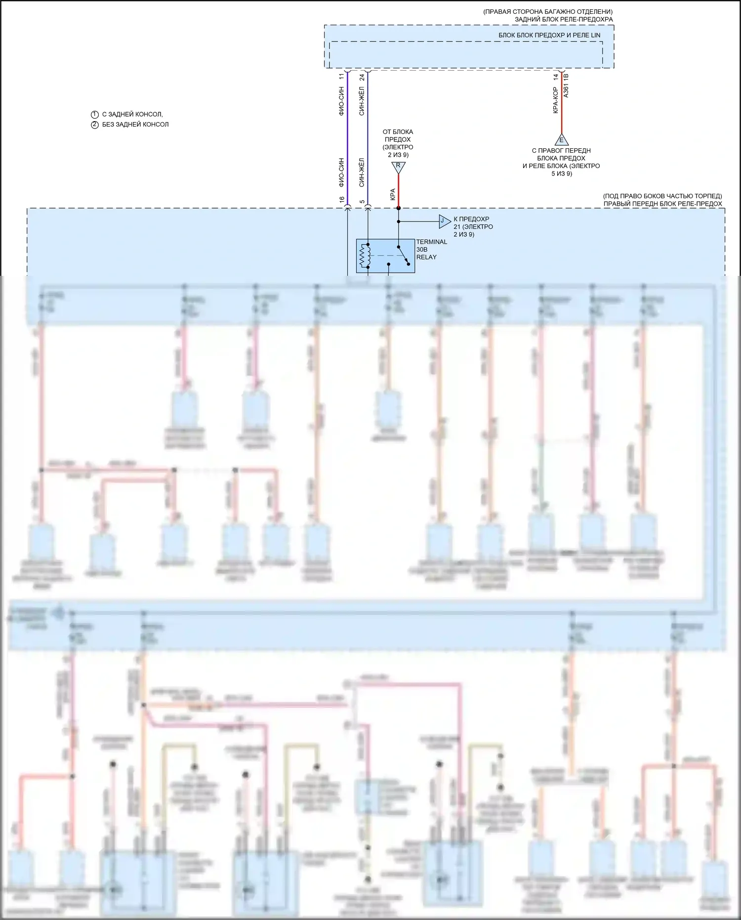 6 серия GT BMW G32 (2017-2020): Электросхема блока предохранителей реле (3 из 9) 