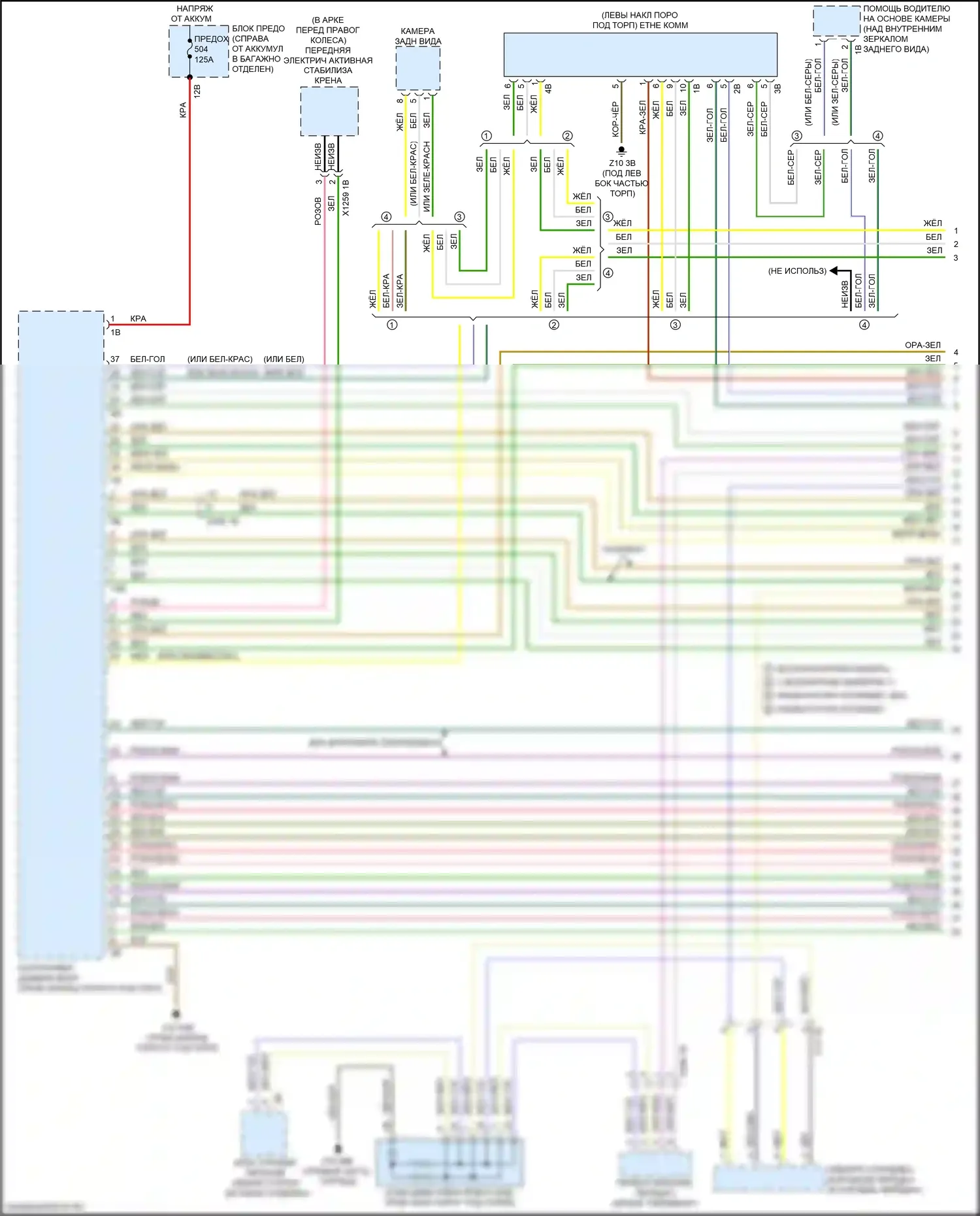6 серия GT BMW G32 (2017-2020): Электросхема шины высокого/низкого уровня (1 из 9) 