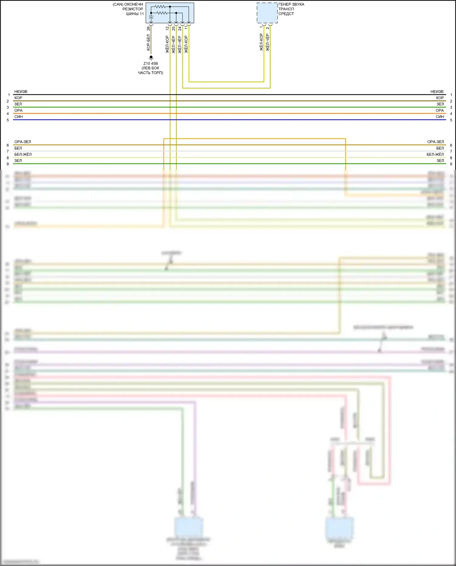 6 серия GT BMW G32 (2017-2020): Электросхема шины высокого/низкого уровня (3 из 9) 