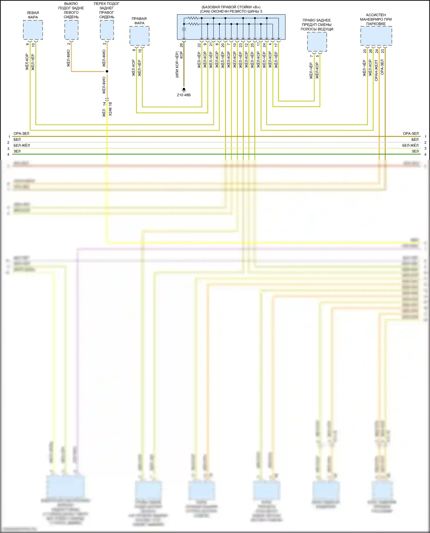 6 серия GT BMW G32 (2017-2020): Электросхема шины высокого/низкого уровня (5 из 9) 