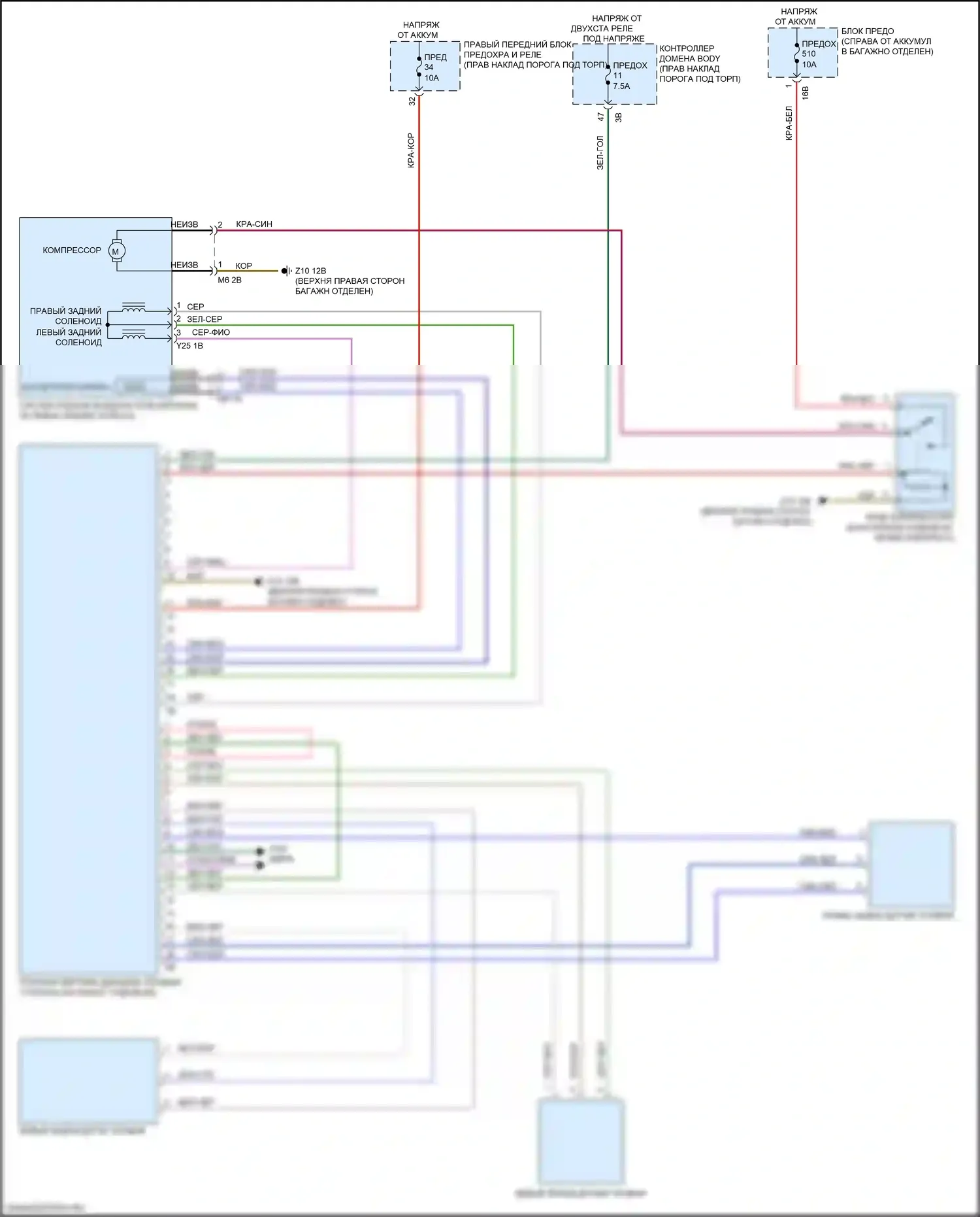 6 серия GT BMW G32 (2017-2020): Электросхема подвески динамического привода, базовая 