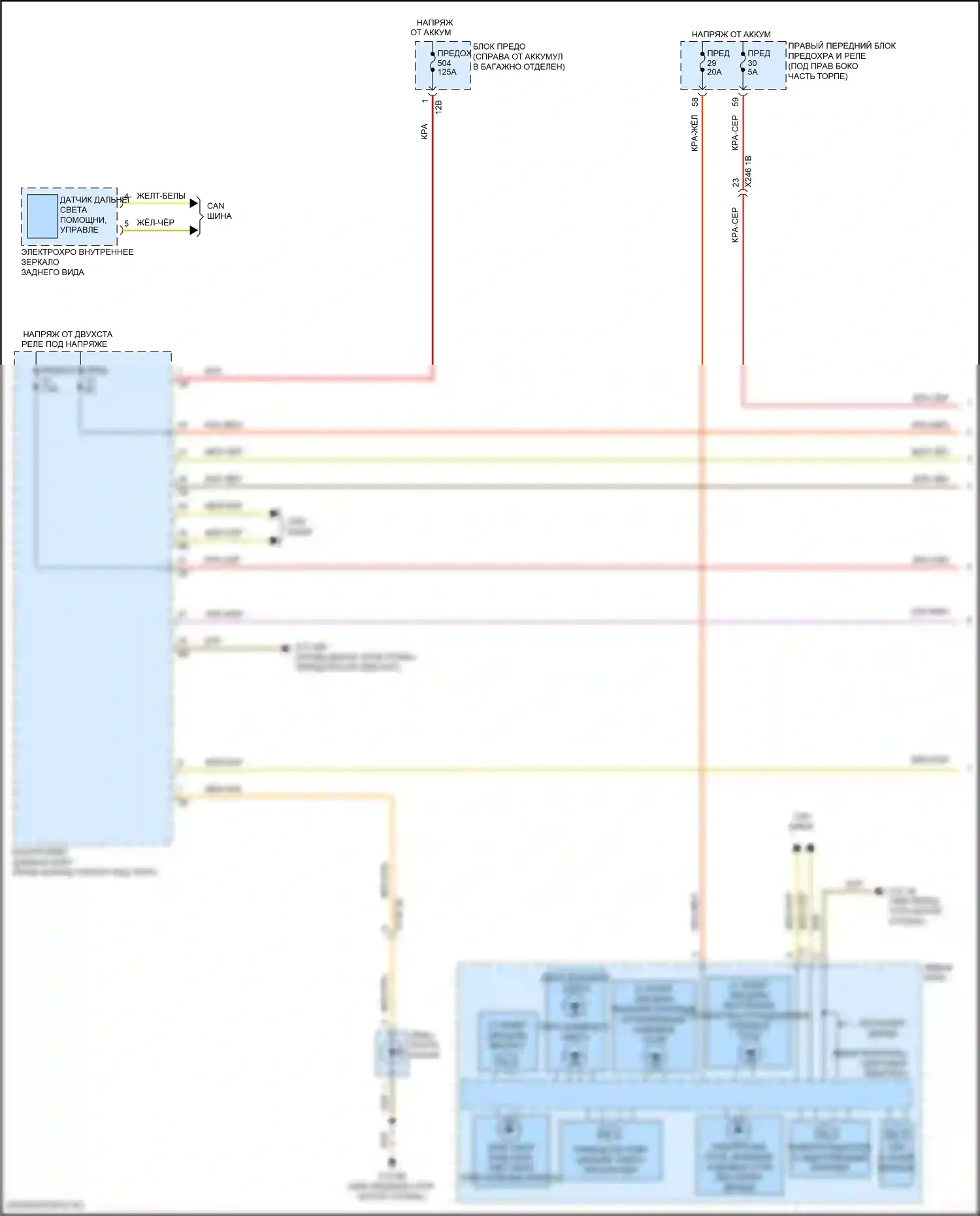 6 серия GT BMW G32 (2017-2020): Электросхема фар (1 из 2) 