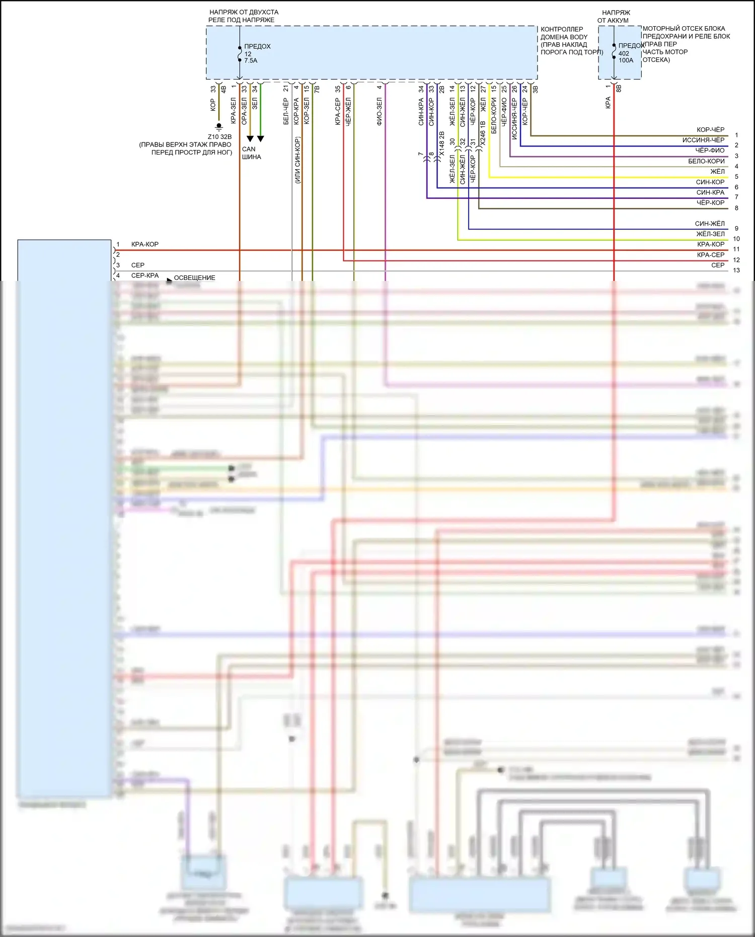 6 серия GT BMW G32 (2017-2020): Электросхема климат контроля, без заднего автоматического климат-контроля (1 из 5) 
