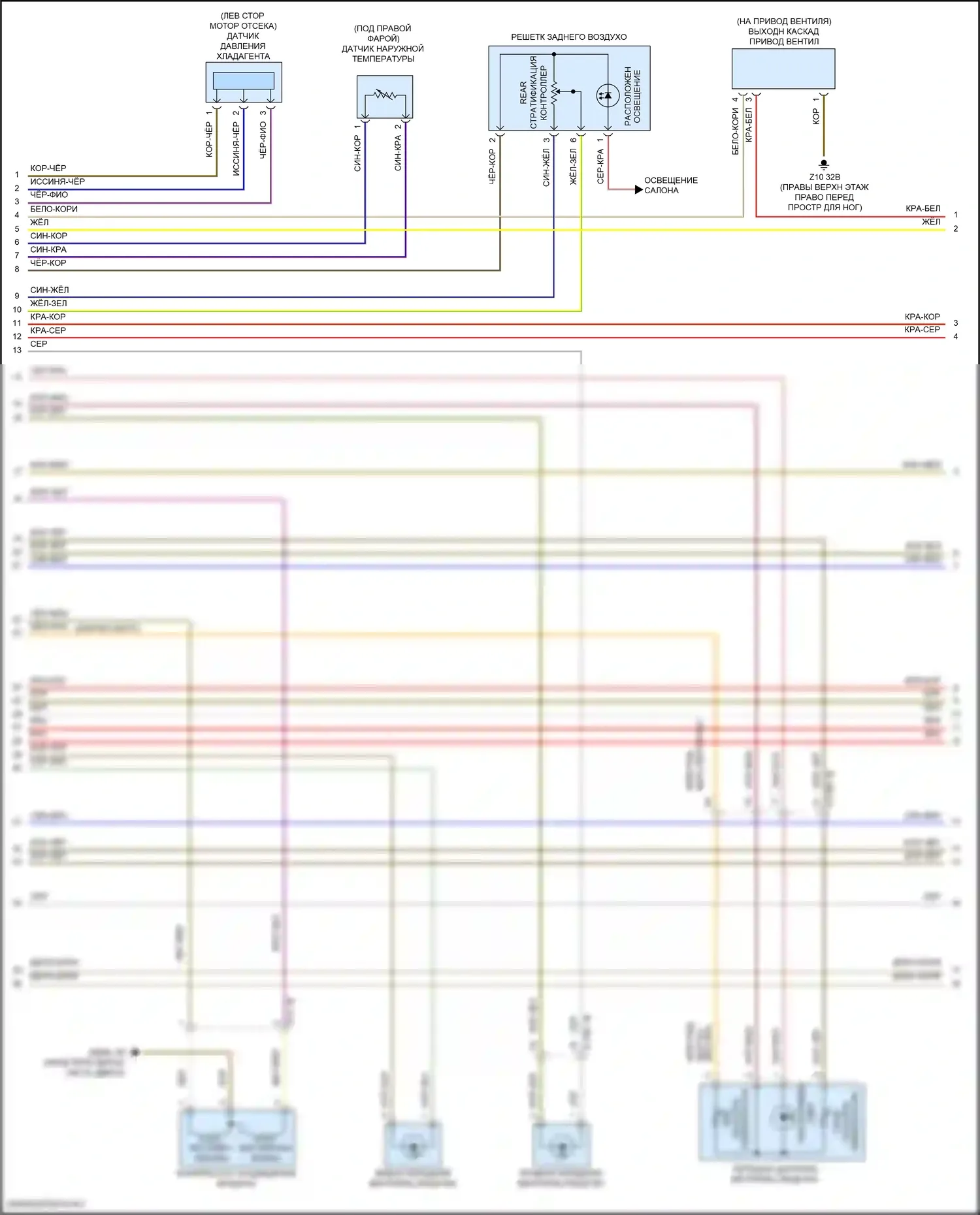 6 серия GT BMW G32 (2017-2020): Электросхема климат контроля, без заднего автоматического климат-контроля (2 из 5) 