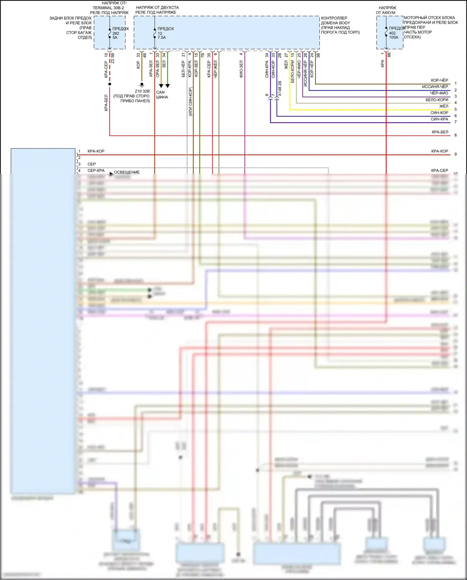 6 серия GT BMW G32 (2017-2020): Электросхема климат контроля, с задним автоматическим климат-контролем (1 из 5) 