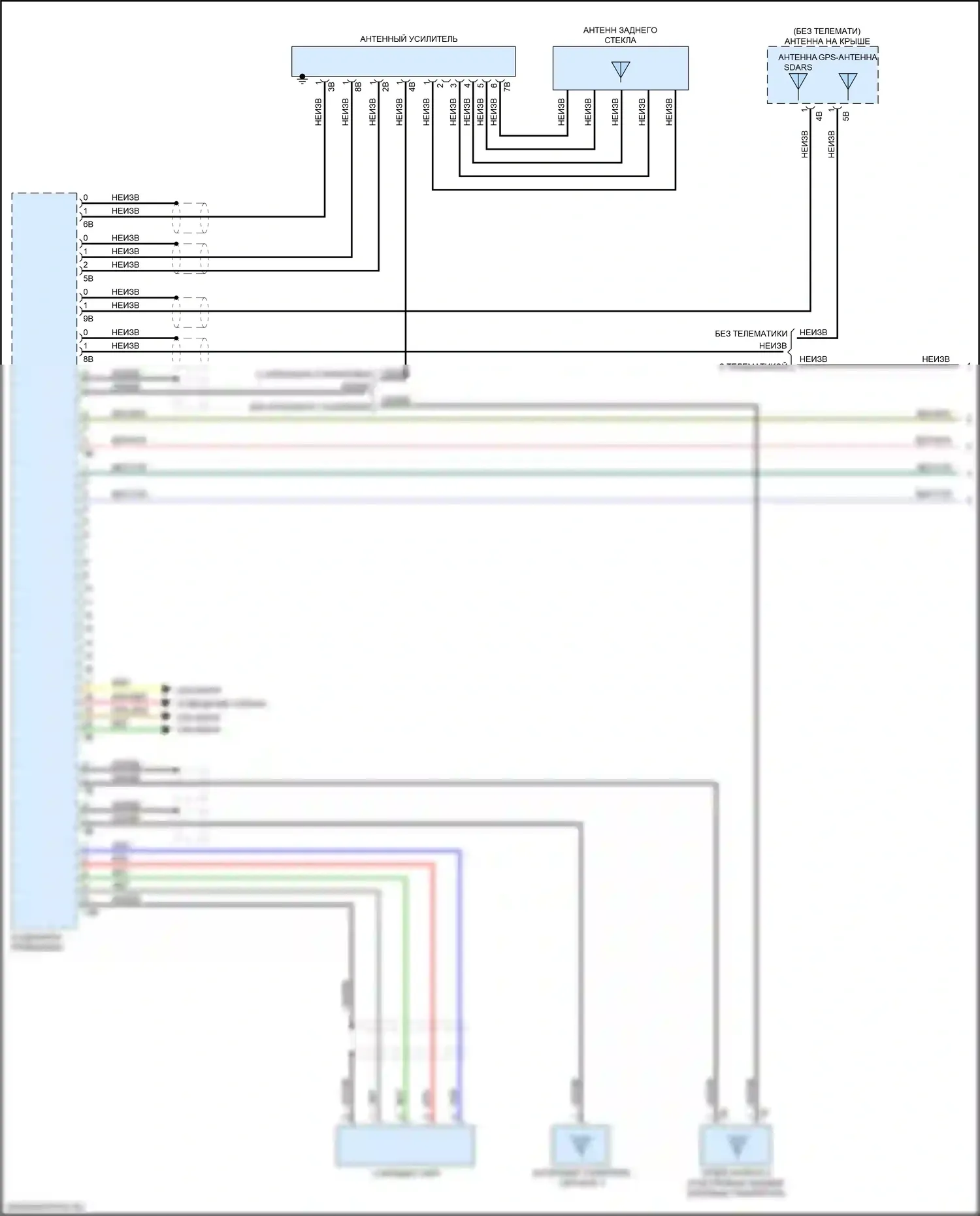 6 серия GT BMW G32 (2017-2020): Электросхема навигации, высокий уровень с аудиоблоком приемника (1 из 6) 