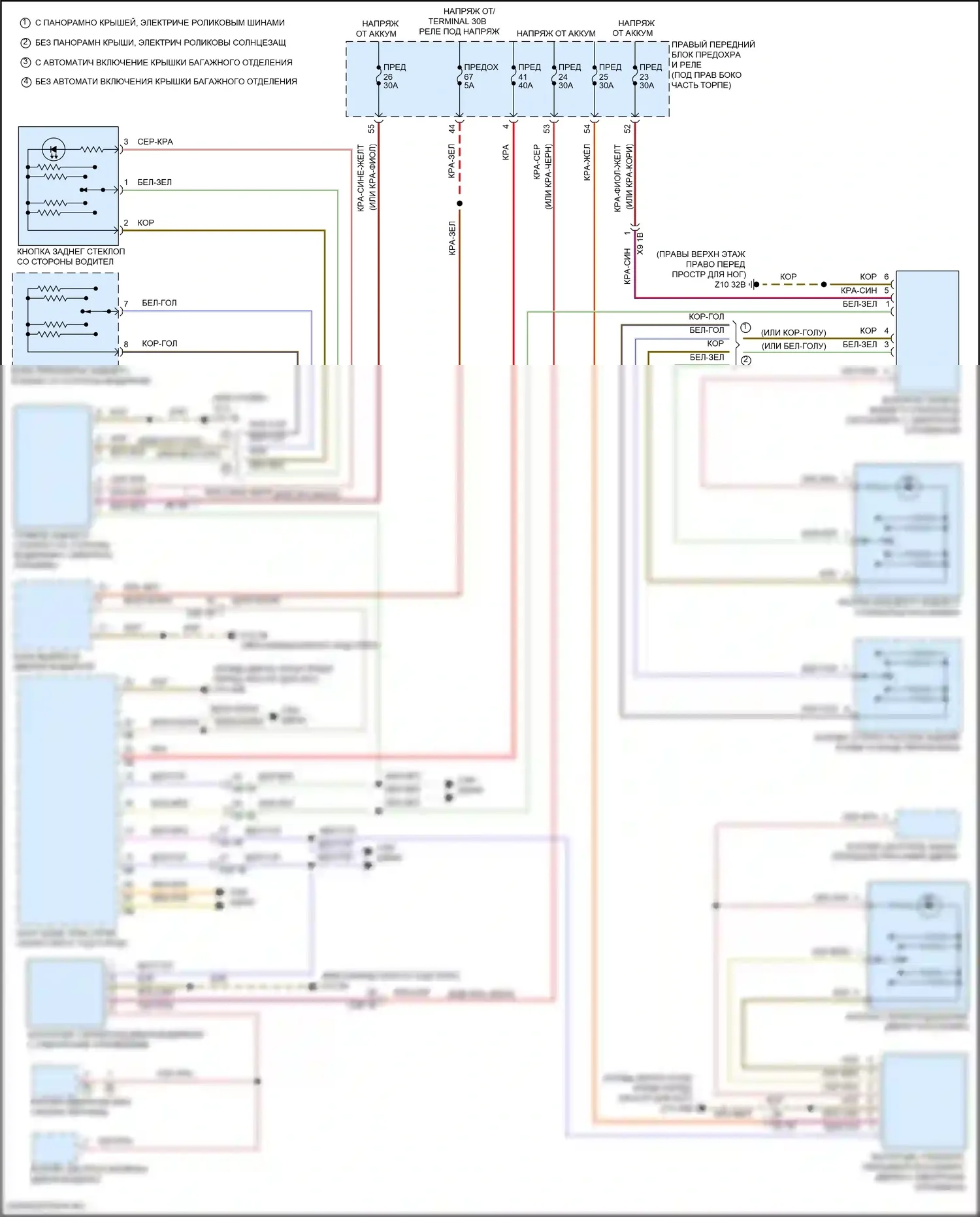 6 серия GT BMW G32 (2017-2020): Стеклоподъемники электросхема 
