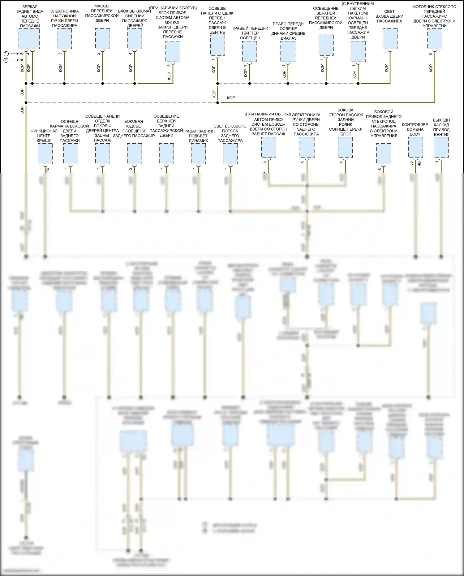 6 серия GT BMW G32 (2017-2020): Электросхема разводки массы (1 из 6) 