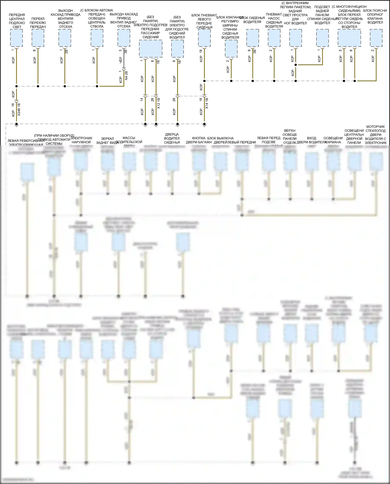 6 серия GT BMW G32 (2017-2020): Электросхема разводки массы (4 из 6) 