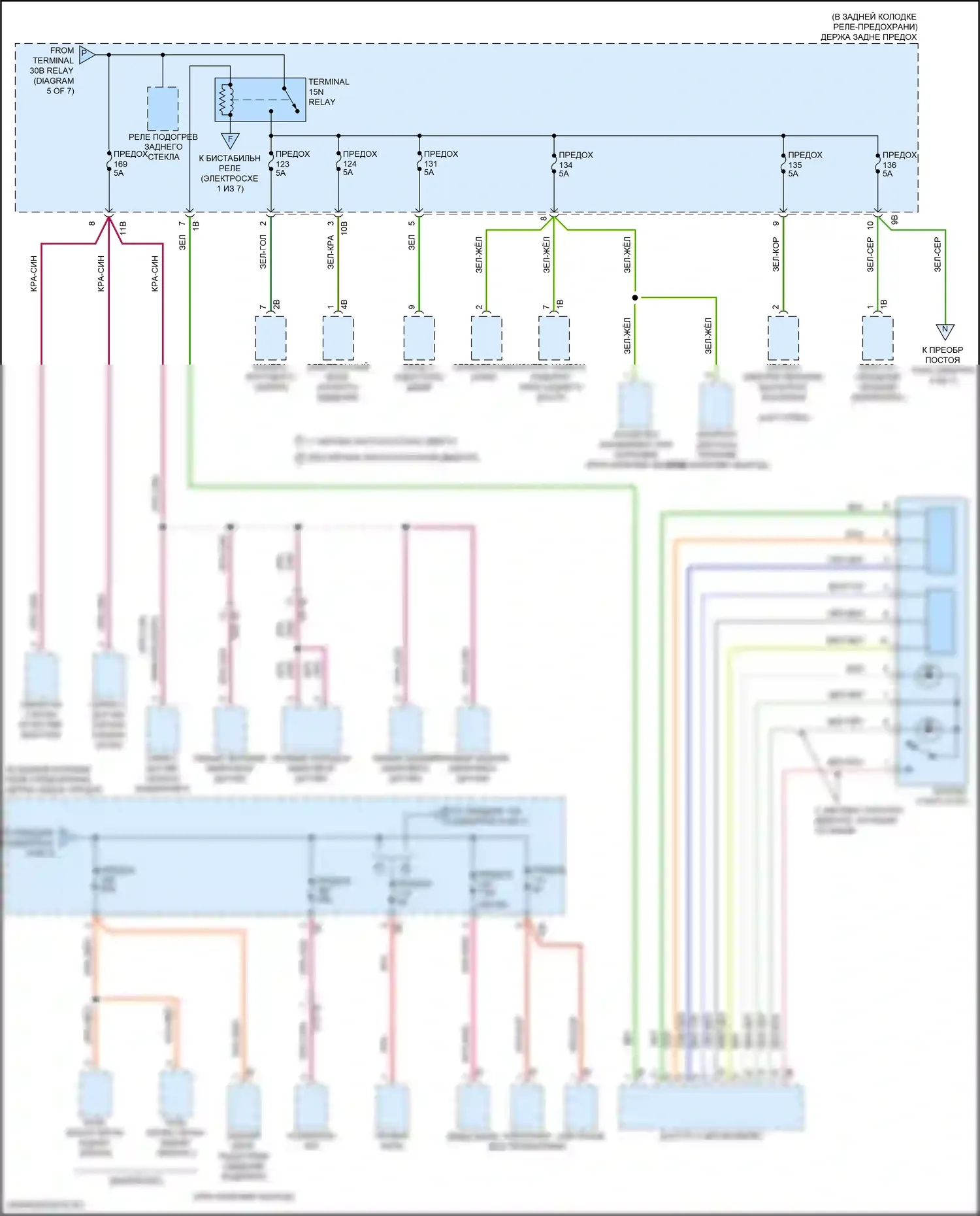 6 серия BMW F06/F13/F12 рестайлинг (2015-2018): Электросхема блока предохранителей реле (7 из 7) 