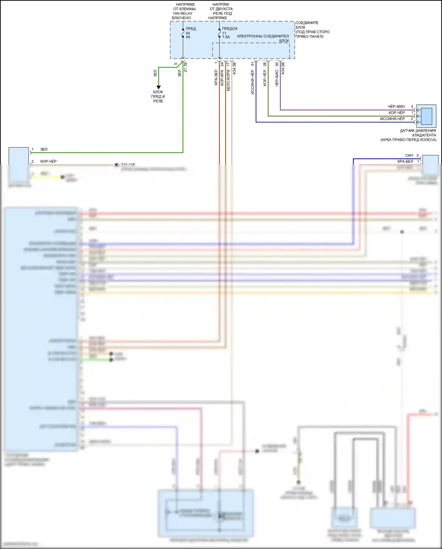 6 серия BMW F06/F13/F12 рестайлинг (2015-2018): Электросхема климат контроля (1 из 3) 