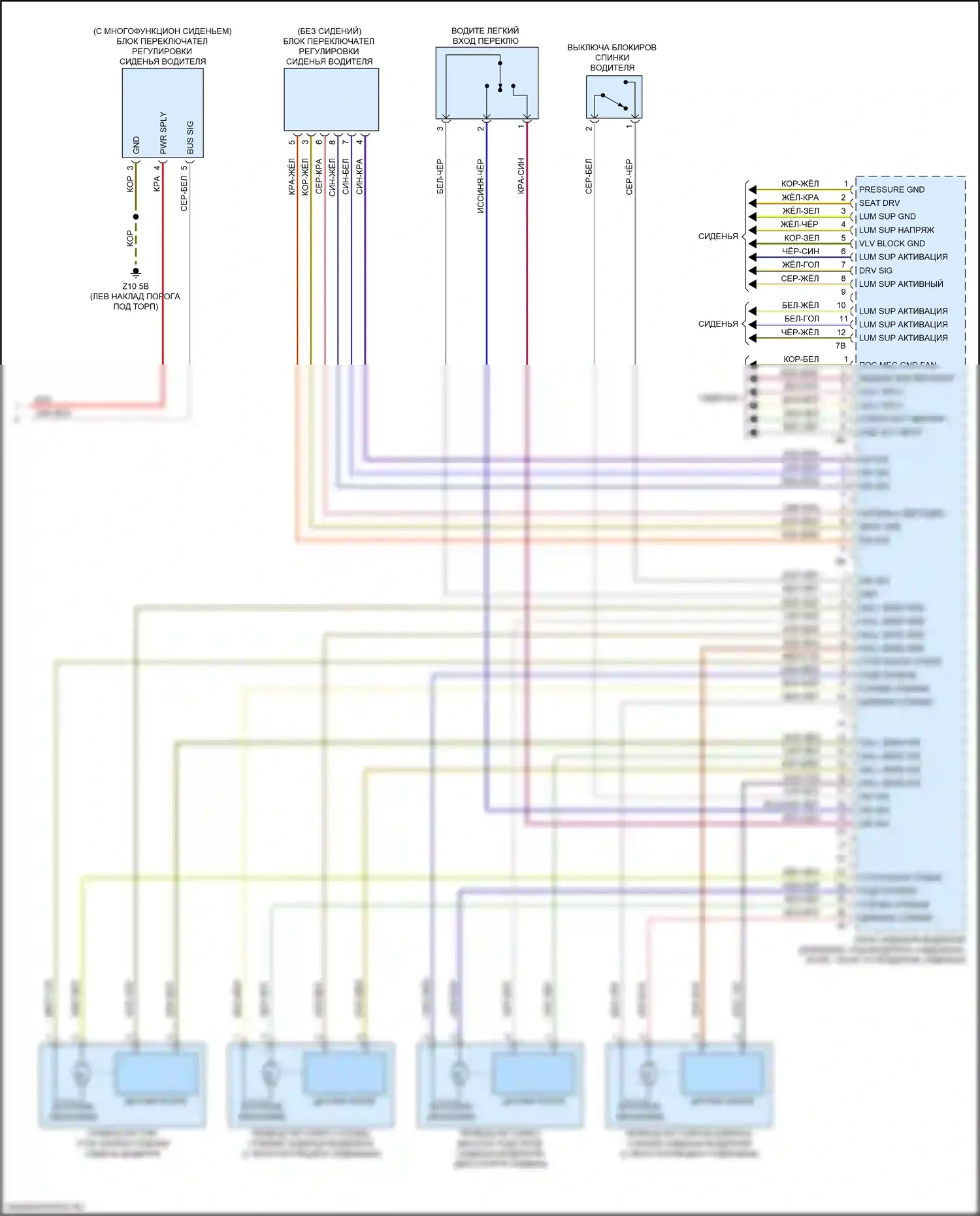 6 серия BMW F06/F13/F12 рестайлинг (2015-2018): Электросхема сиденья памяти водителя (2 из 2) 