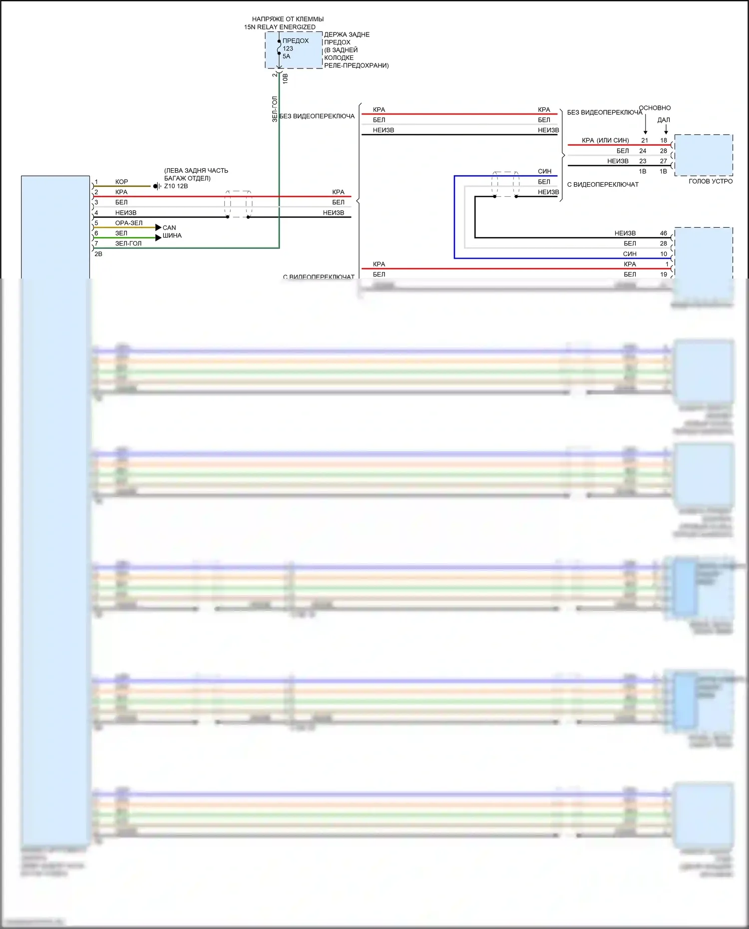 6 серия BMW F06/F13/F12 рестайлинг (2015-2018): Электросхема камеры кругового обзора 