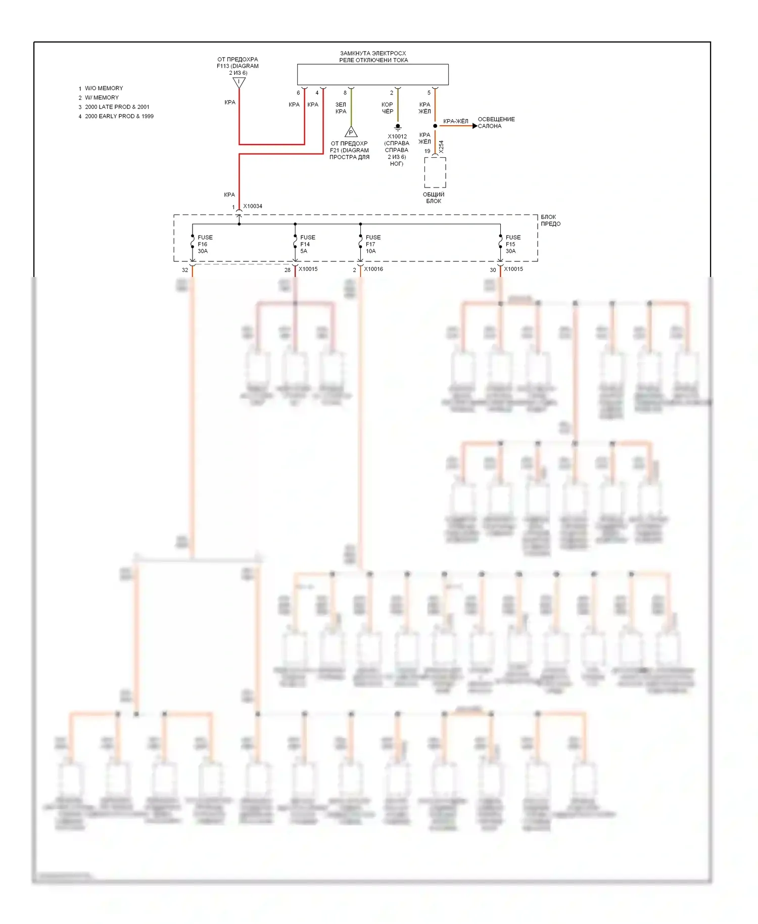 7 серия BMW E38 рестайлинг (1998-2001): Электросхема блока предохранителей реле (5 из 6) 