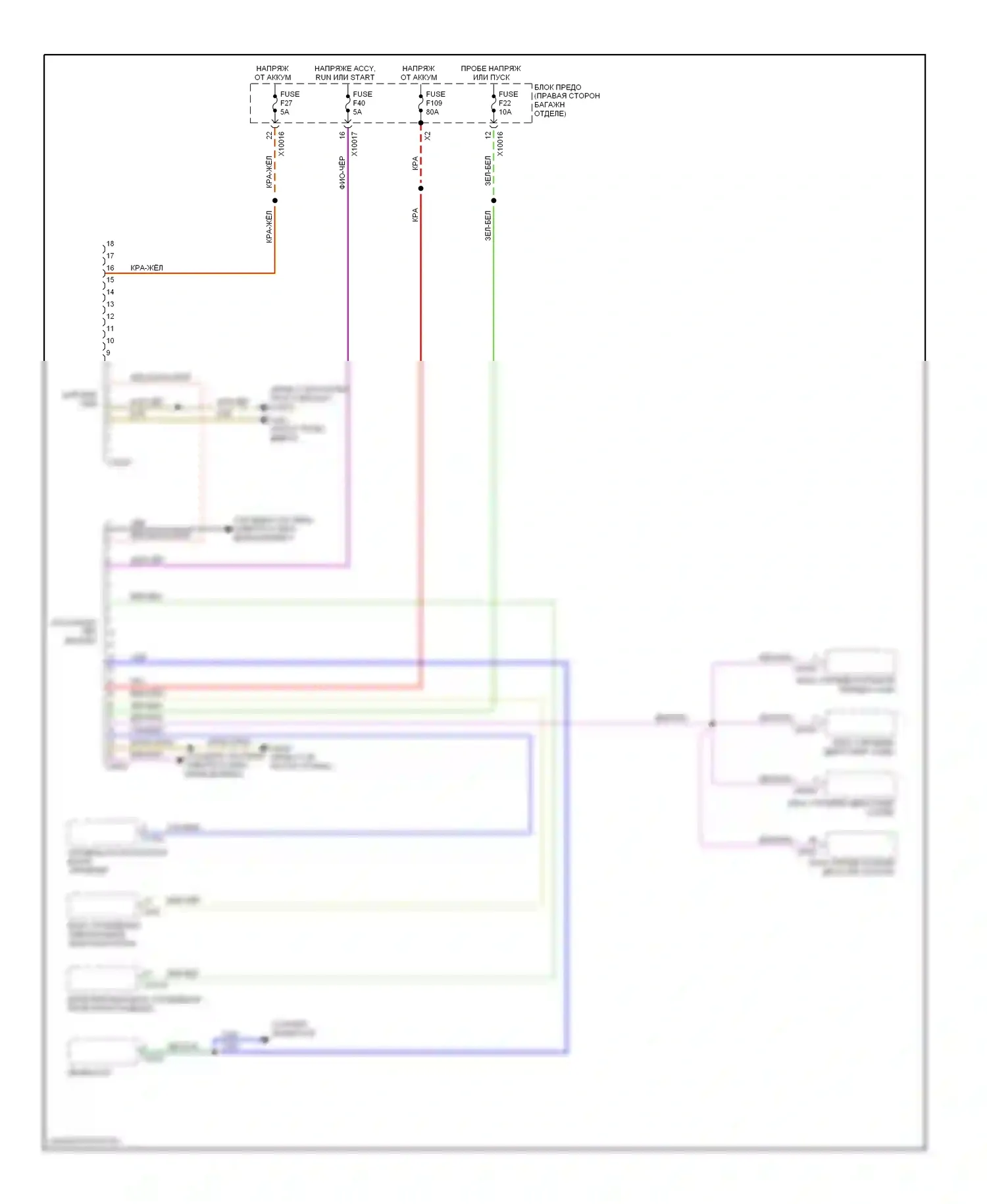 7 серия BMW E38 рестайлинг (1998-2001): Электросхема диагностического разхъема 