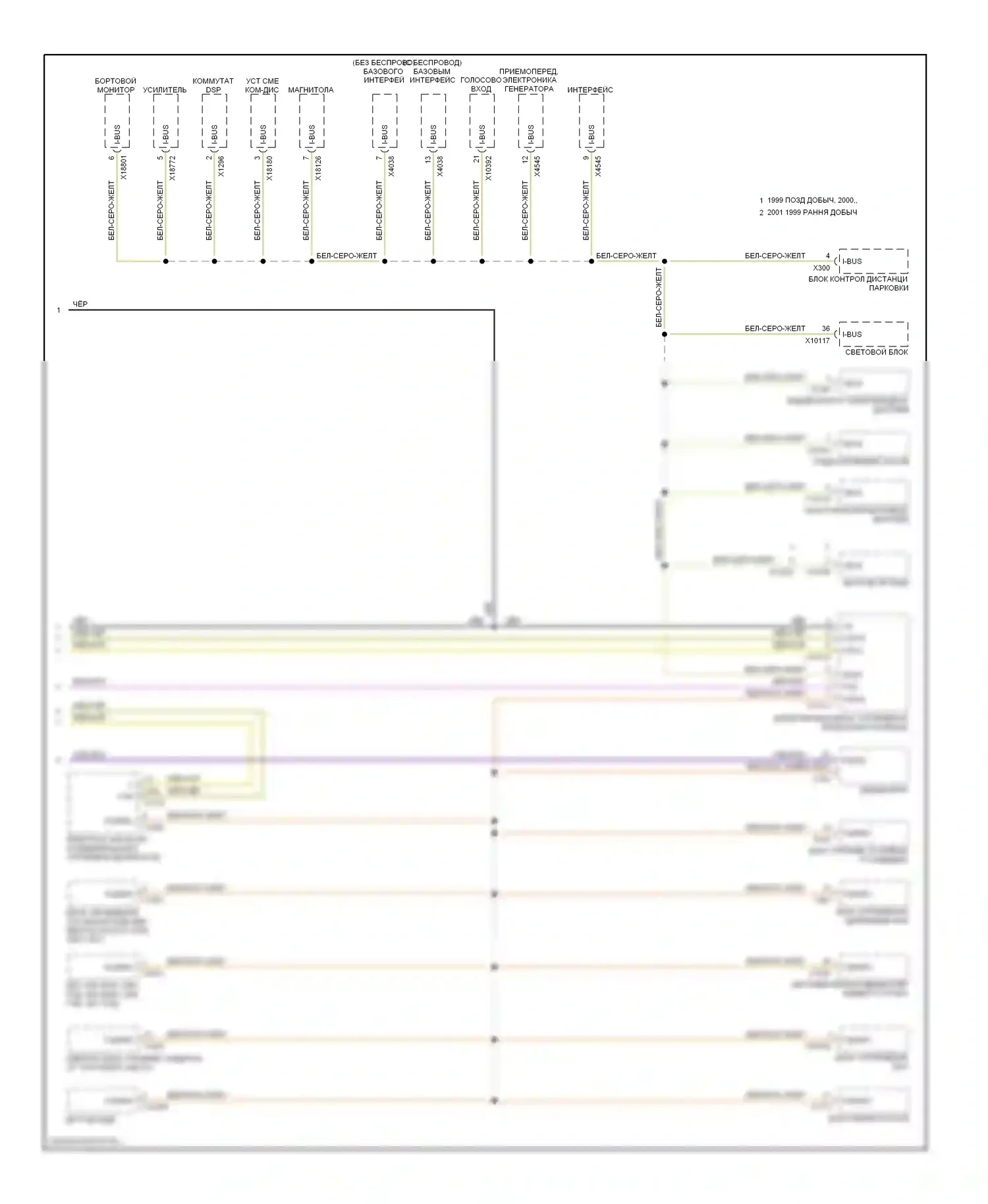 7 серия BMW E38 рестайлинг (1998-2001): Электросхема шины данных (2 из 2) 