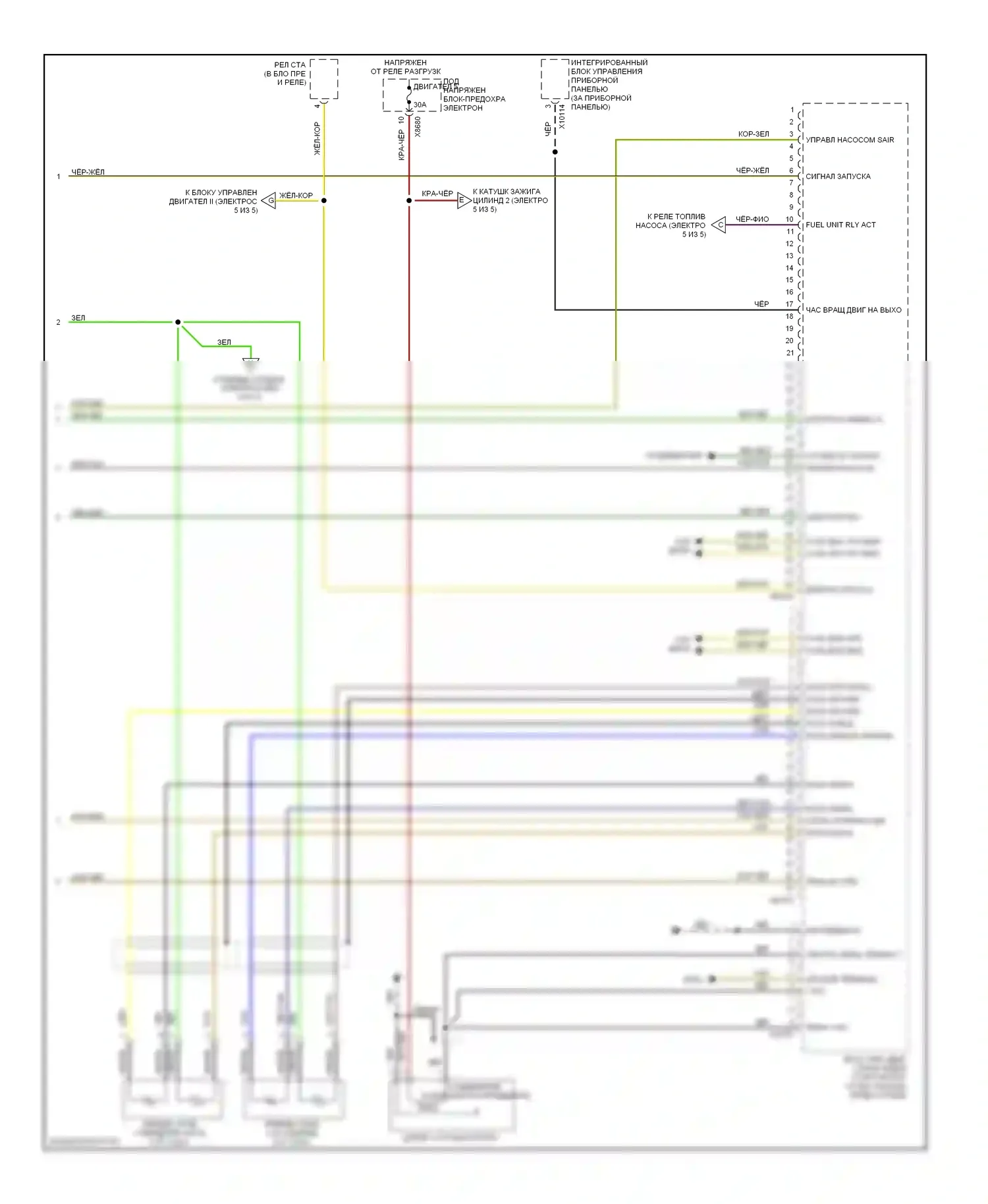 7 серия BMW E38 рестайлинг (1998-2001): Электросхема двигателя 5.4l, электросхема органов управления двигателем (3 из 5) 
