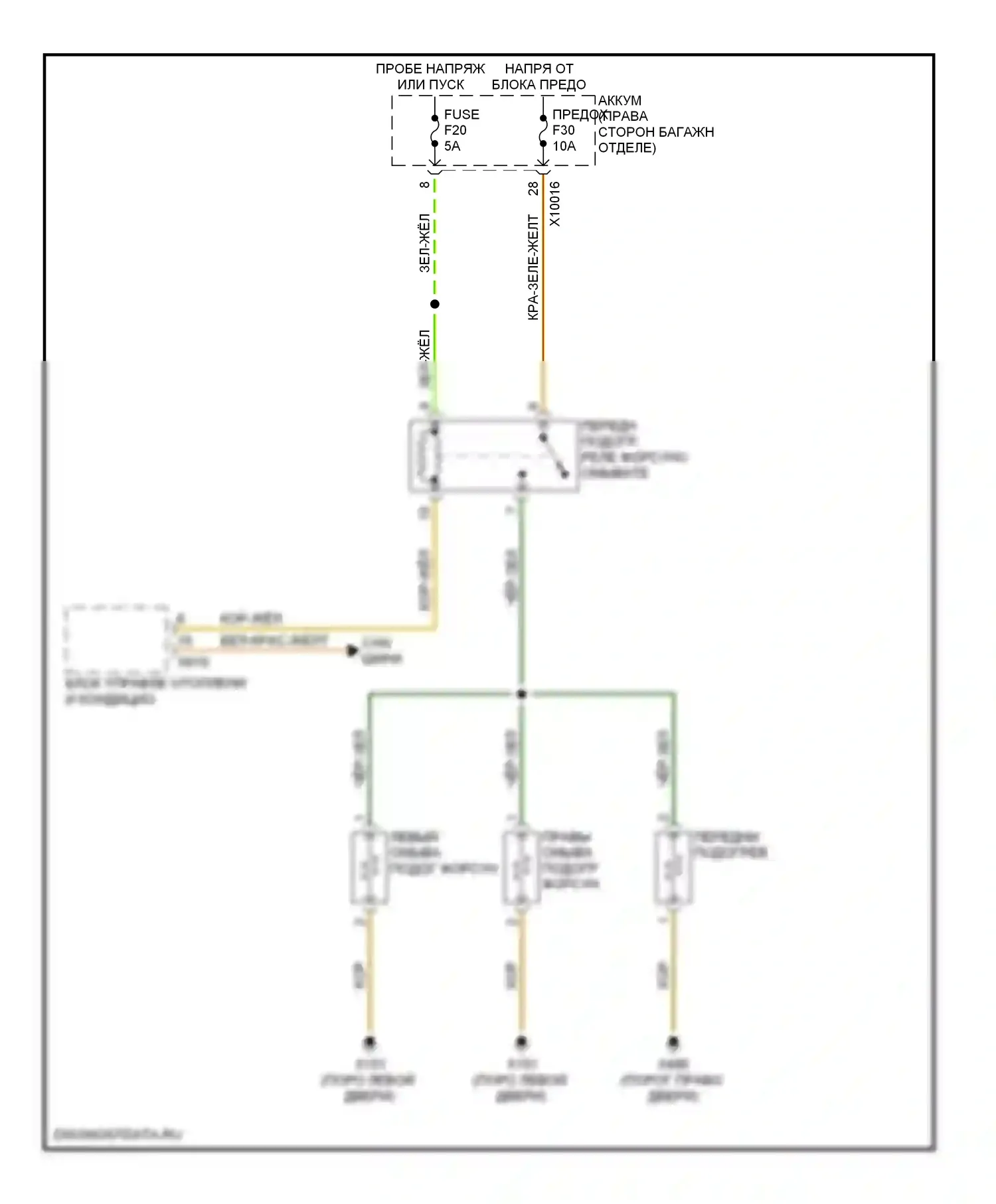 7 серия BMW E38 рестайлинг (1998-2001): Электросхема подогрева форсунки 
