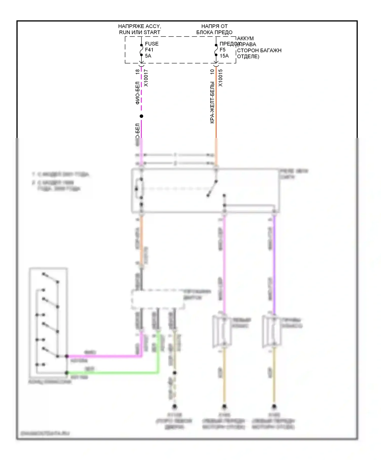 7 серия BMW E38 рестайлинг (1998-2001): Электросхема клаксона, поздний выпуск 