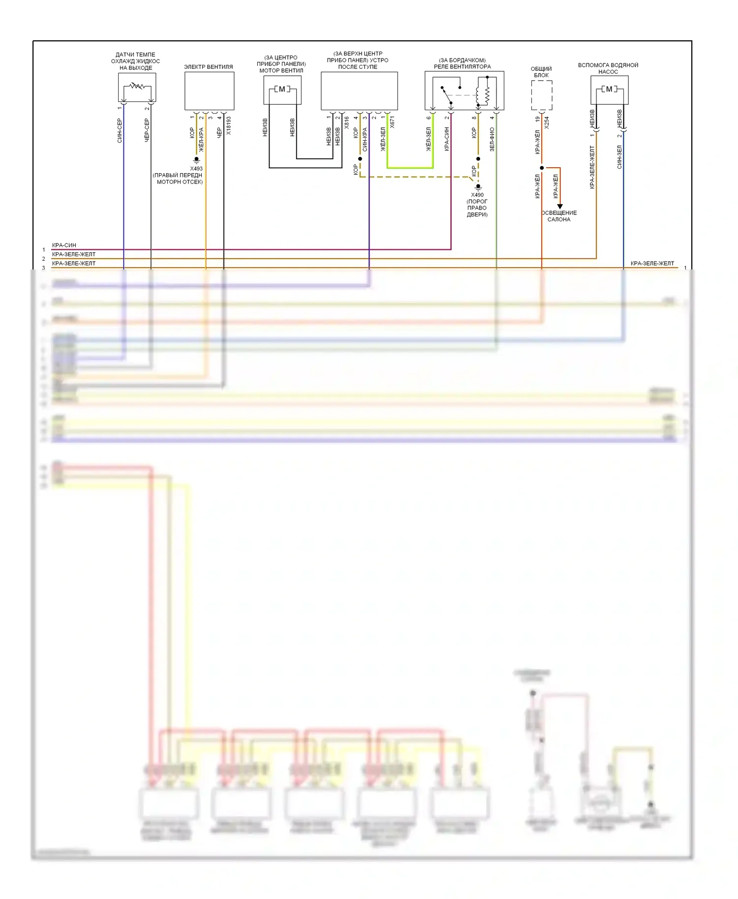 7 серия BMW E38 рестайлинг (1998-2001): Электросхема климат контроля (2 из 3) 