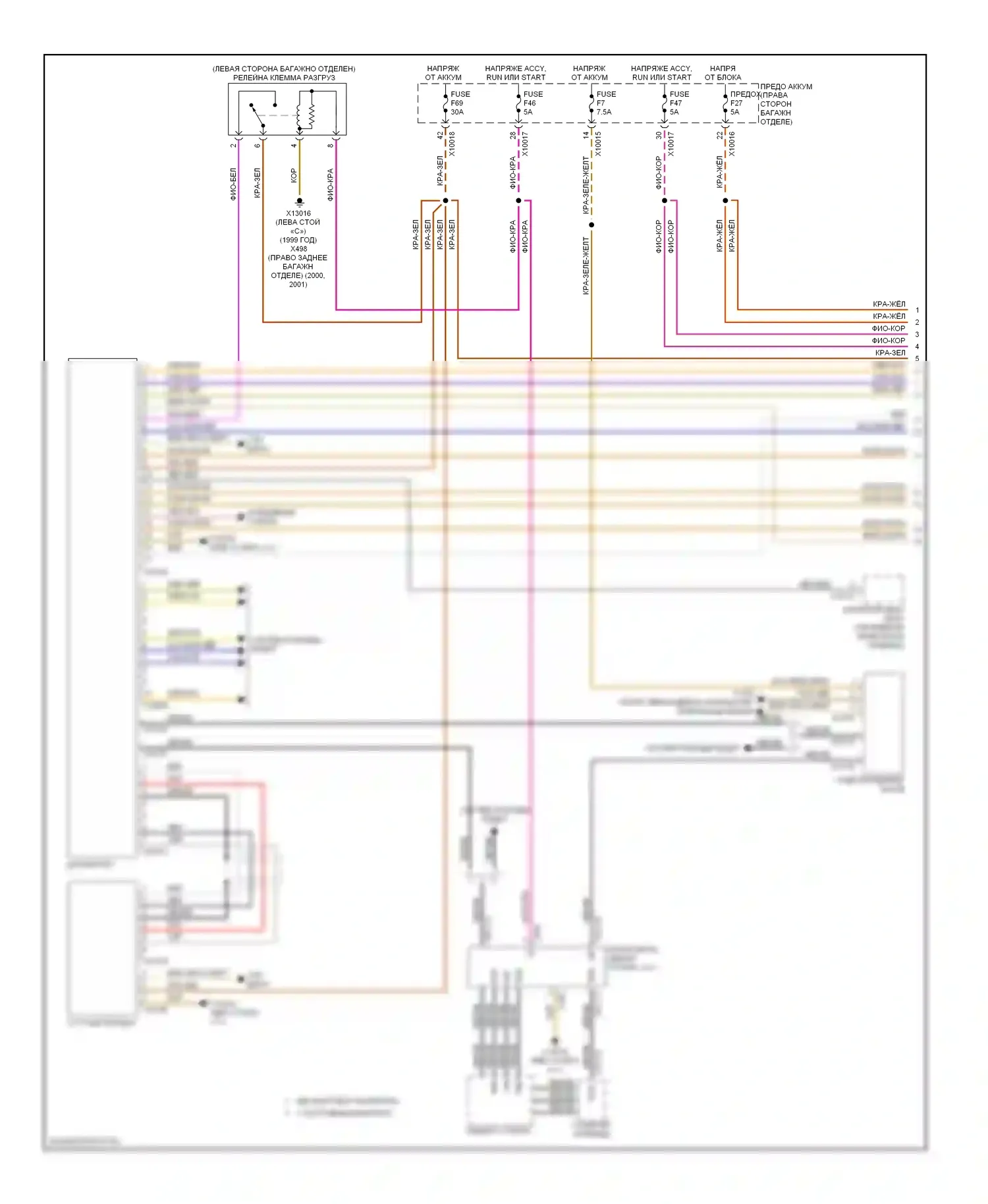7 серия BMW E38 рестайлинг (1998-2001): Электросхема магнитолы, hifi магнитолы (1 из 2) 