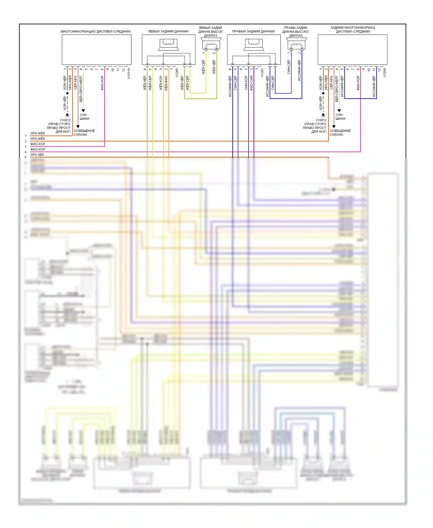 7 серия BMW E38 рестайлинг (1998-2001): Электросхема магнитолы, hifi radio (2 из 2) 