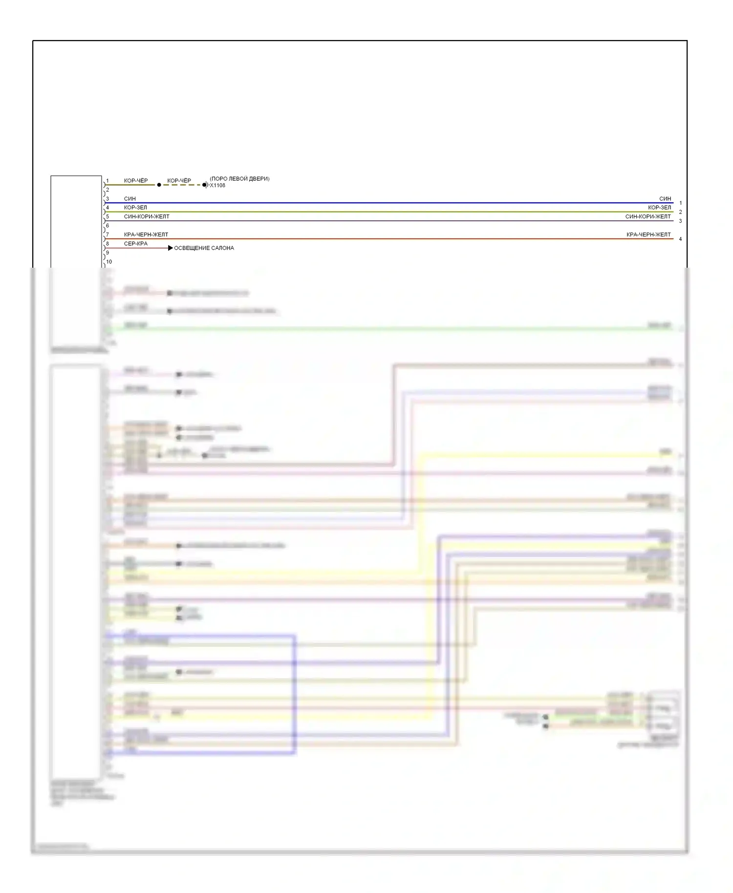7 серия BMW E38 рестайлинг (1998-2001): Электросхема приборной панели (1 из 2) 