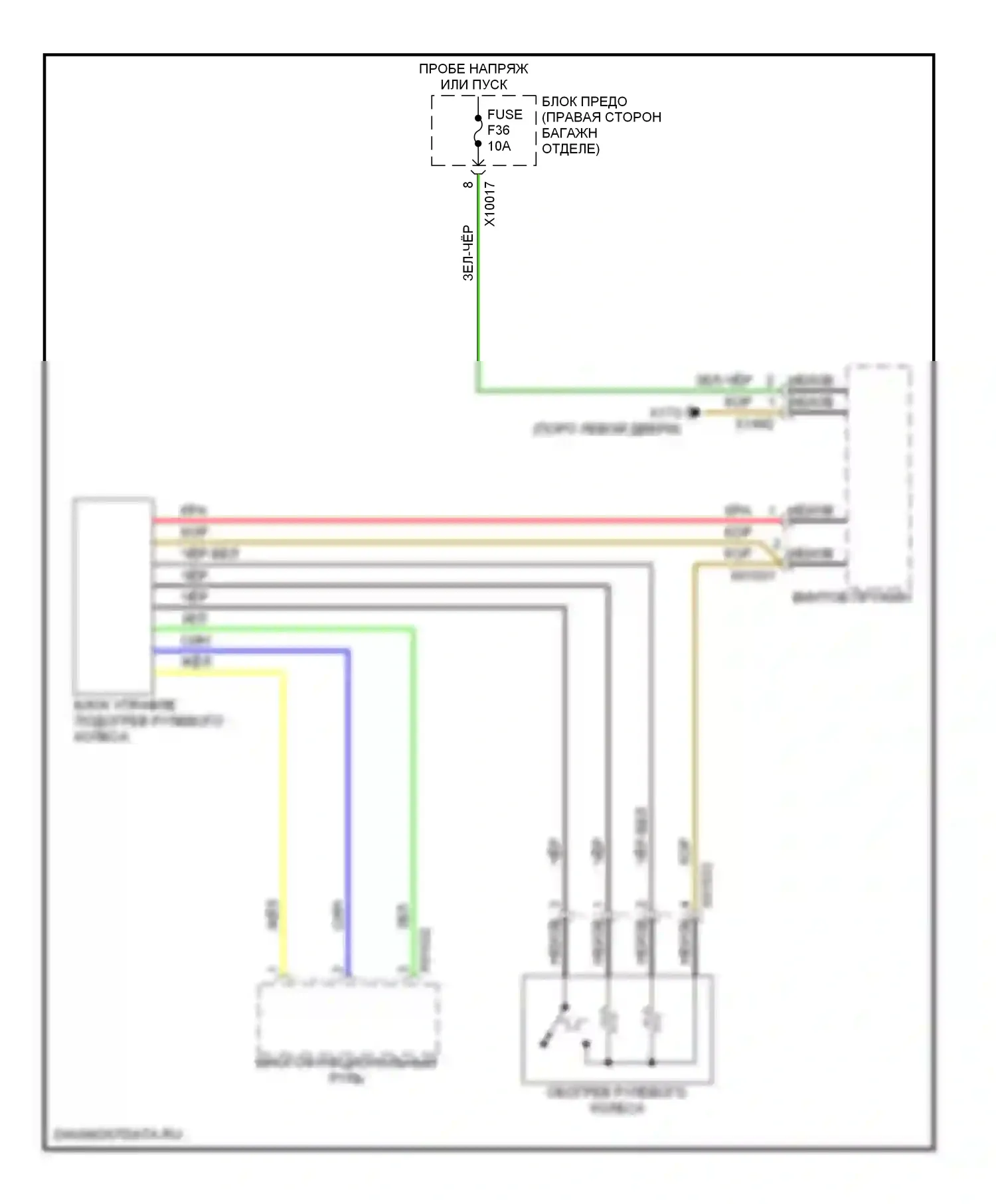 7 серия BMW E38 рестайлинг (1998-2001): Электросхема рулевого колеса с подогревом 
