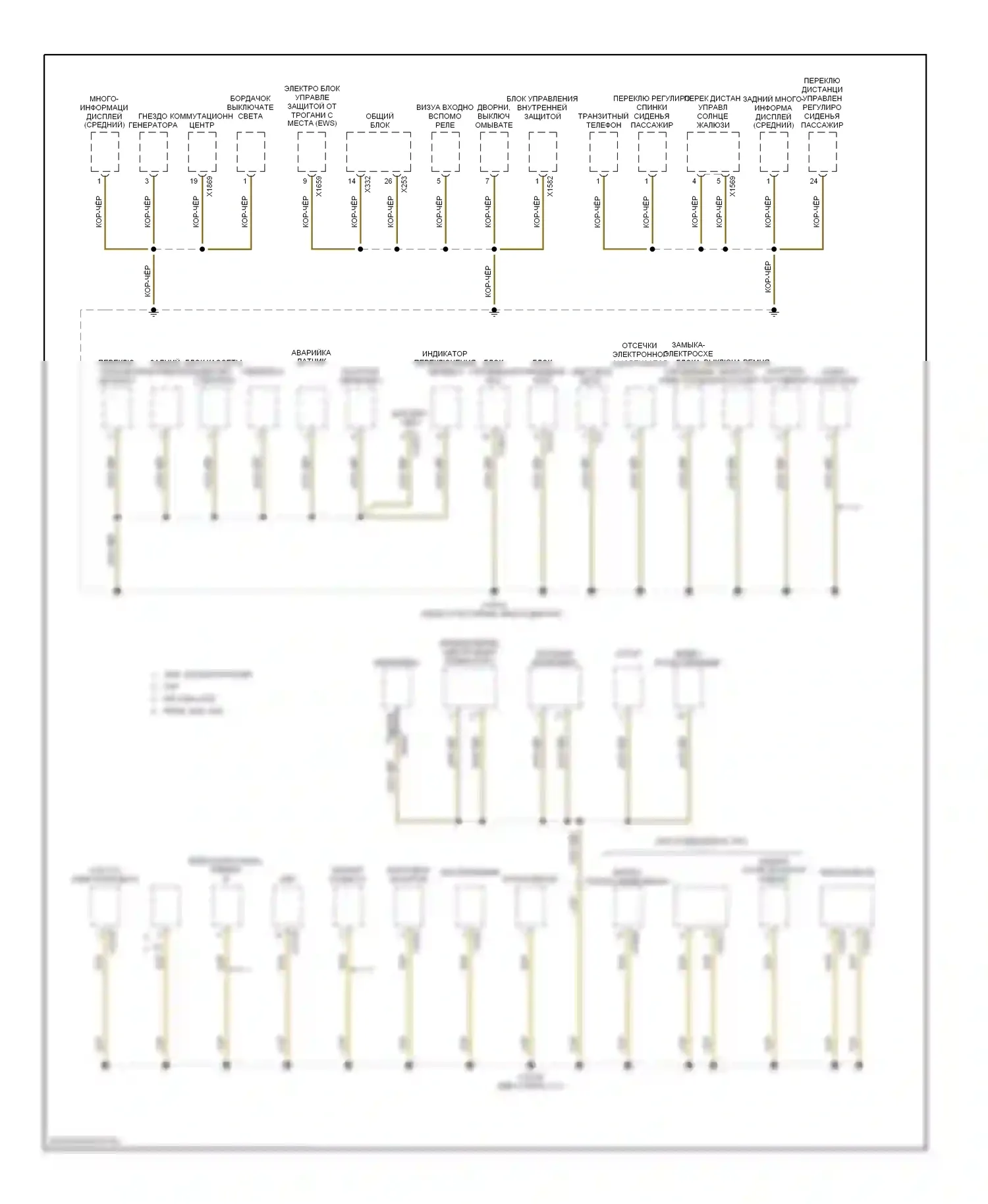 7 серия BMW E38 рестайлинг (1998-2001): Электросхема распределения массы (7 из 7) 