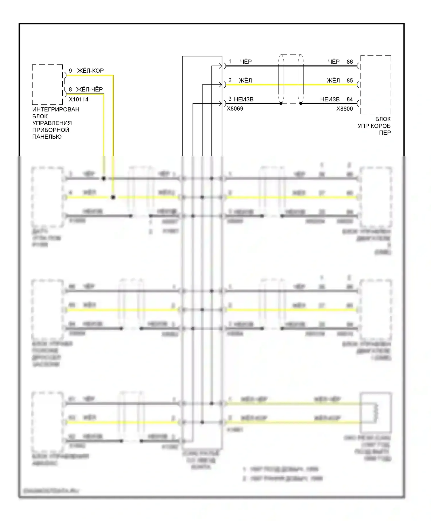 7 серия BMW E38 (1994-1998): Электросхема шины высокого/низкого уровня, контроль динамической устойчивости iii 