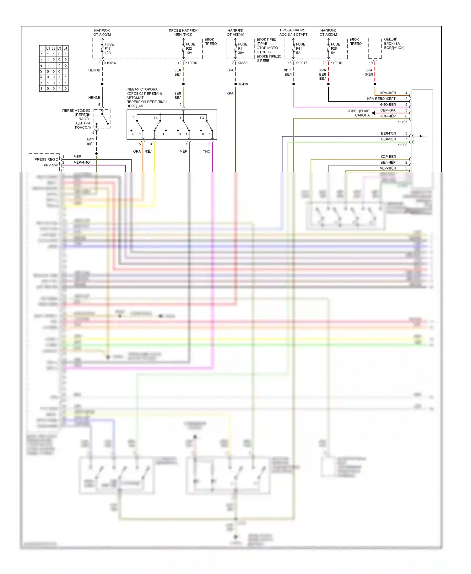 7 серия BMW E38 (1994-1998): Электросхема коробки передач (1 из 2) 