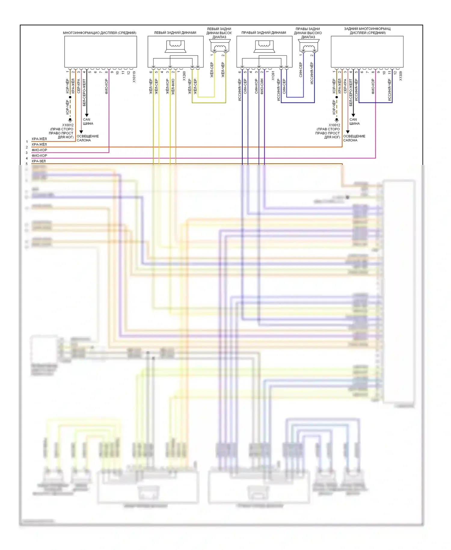 7 серия BMW E38 (1994-1998): Электросхема магнитолы, hifi магнитолы (2 из 2) 