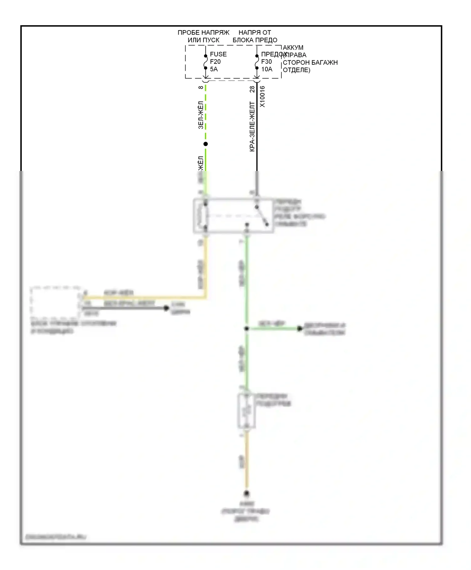 7 серия BMW E38 (1994-1998): Электросхема переднего подогрева 