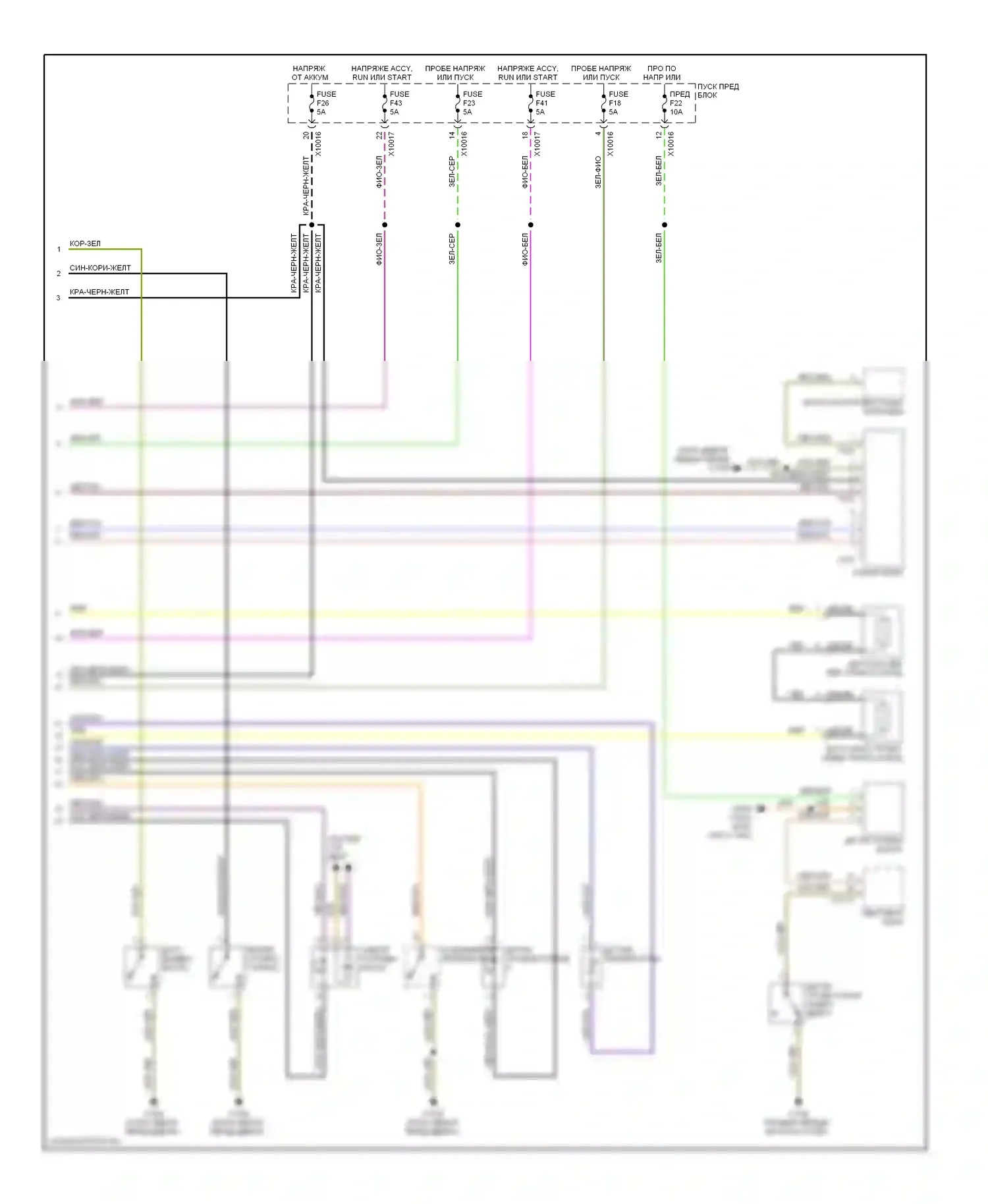7 серия BMW E38 (1994-1998): Электросхема приборной панели (2 из 2) 