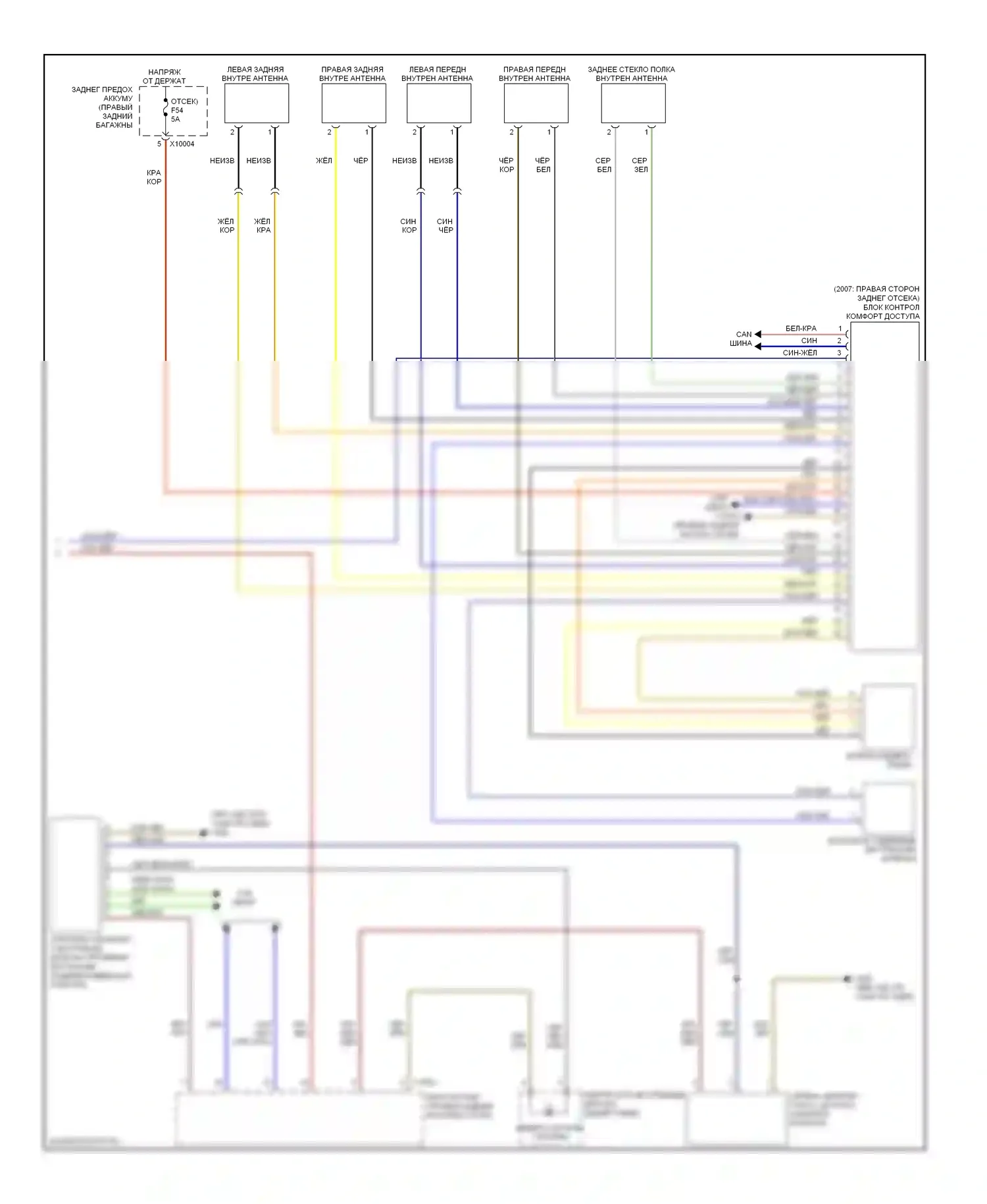 7 серия BMW E65/E66 рестайлинг (2005-2008): Сигнализации электросхема (3 из 3) 