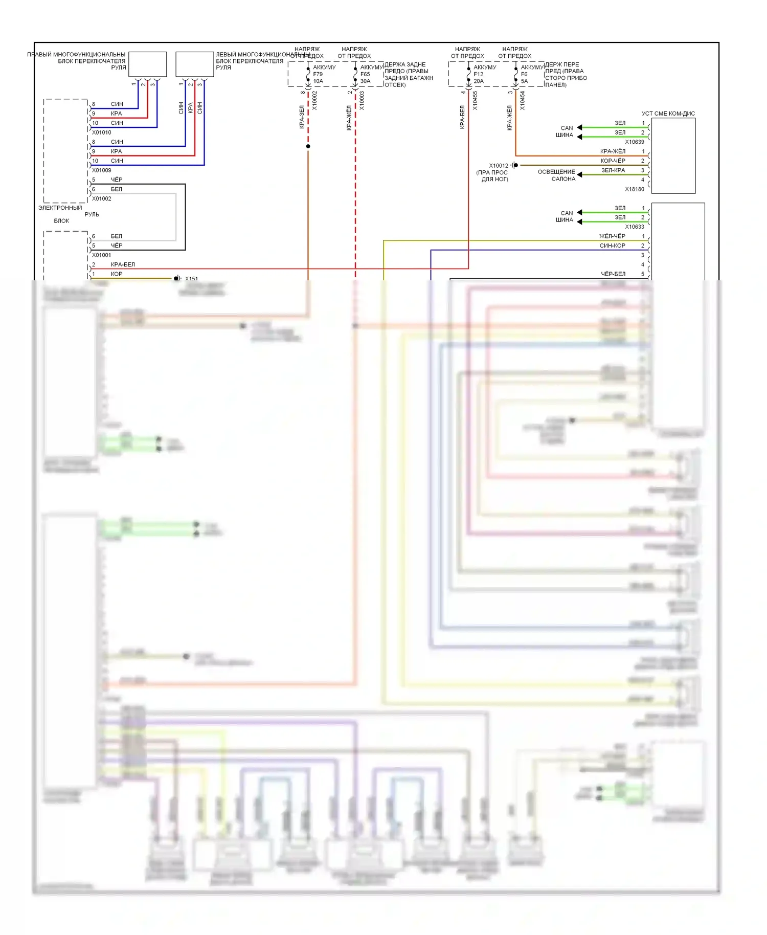 7 серия BMW E65/E66 (2001-2005): Электросхема магнитолы премиум-класса, верхний hifi, hifi с усилителем 