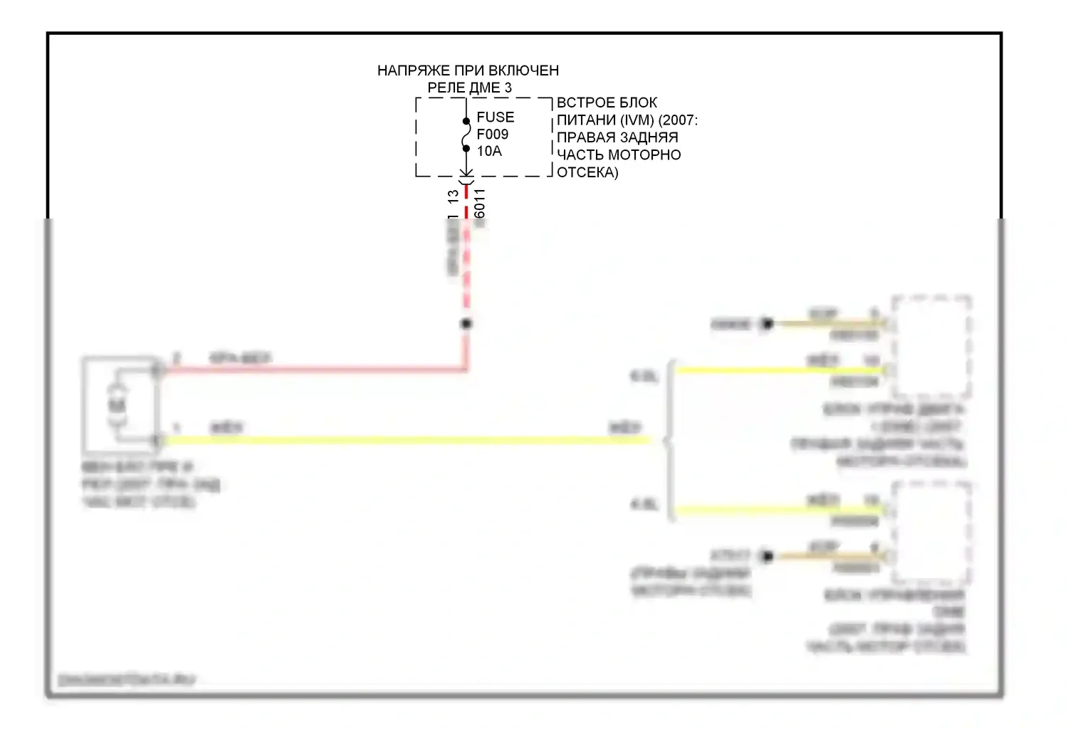 7 серия BMW E65/E66 (2001-2005): Электрическая электросхема блока вентилятора 