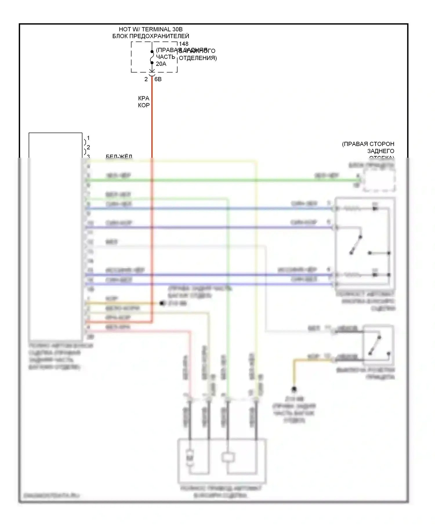 7 серия BMW F01/F02 рестайлинг (2012-2015): Электросхема активных управление кузовом и подвеской 