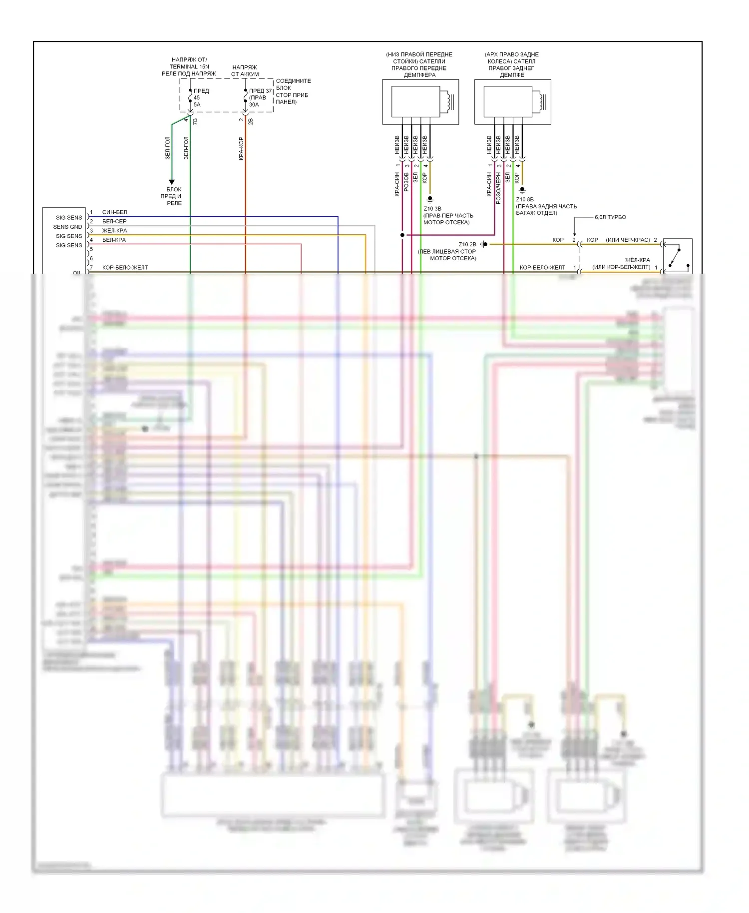 7 серия BMW F01/F02 рестайлинг (2012-2015): Электросхема подвески динамического привода 