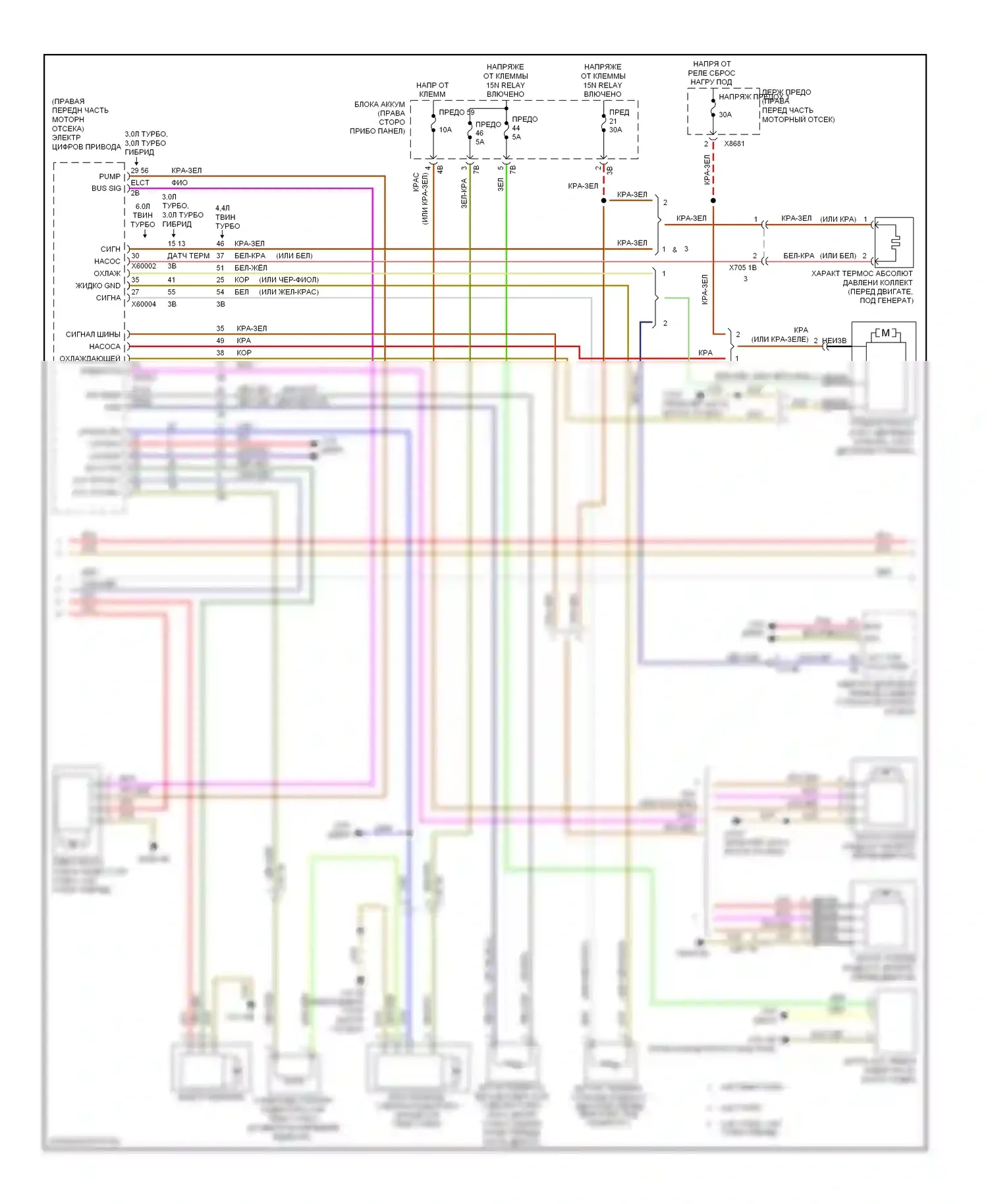 7 серия BMW F01/F02 рестайлинг (2012-2015): Электросхема климат контроля, без заднего автоматического климат-контроля (2 из 4) 