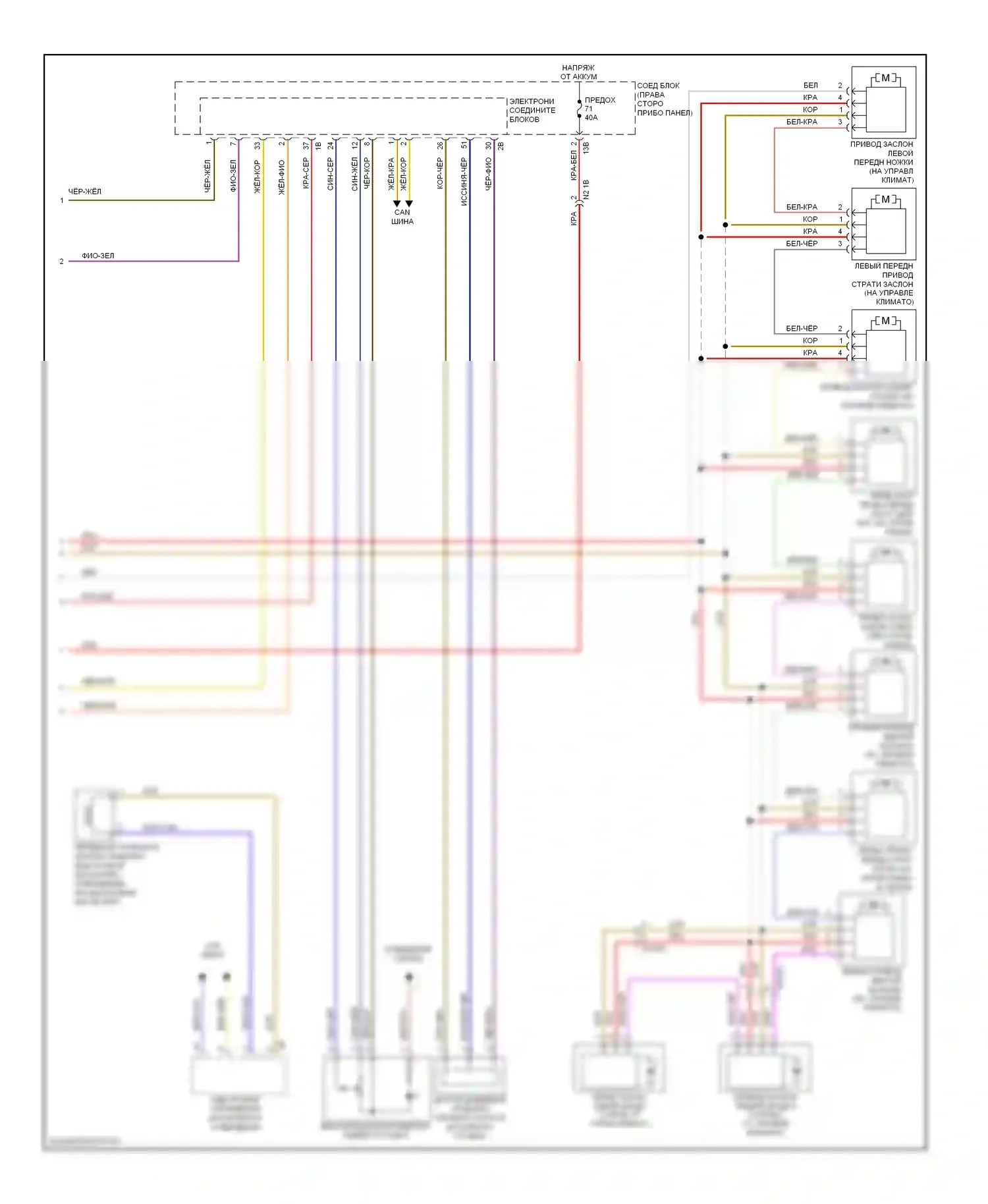 7 серия BMW F01/F02 рестайлинг (2012-2015): Электросхема климат контроля, без заднего автоматического климат-контроля (4 из 4) 